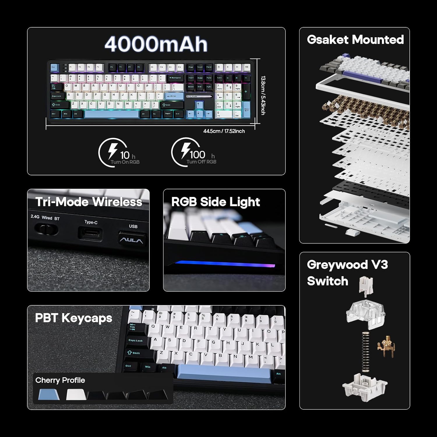 Thumbnail 1 de EPOMAKER Aula F108 Wireless Gaming Keyboard