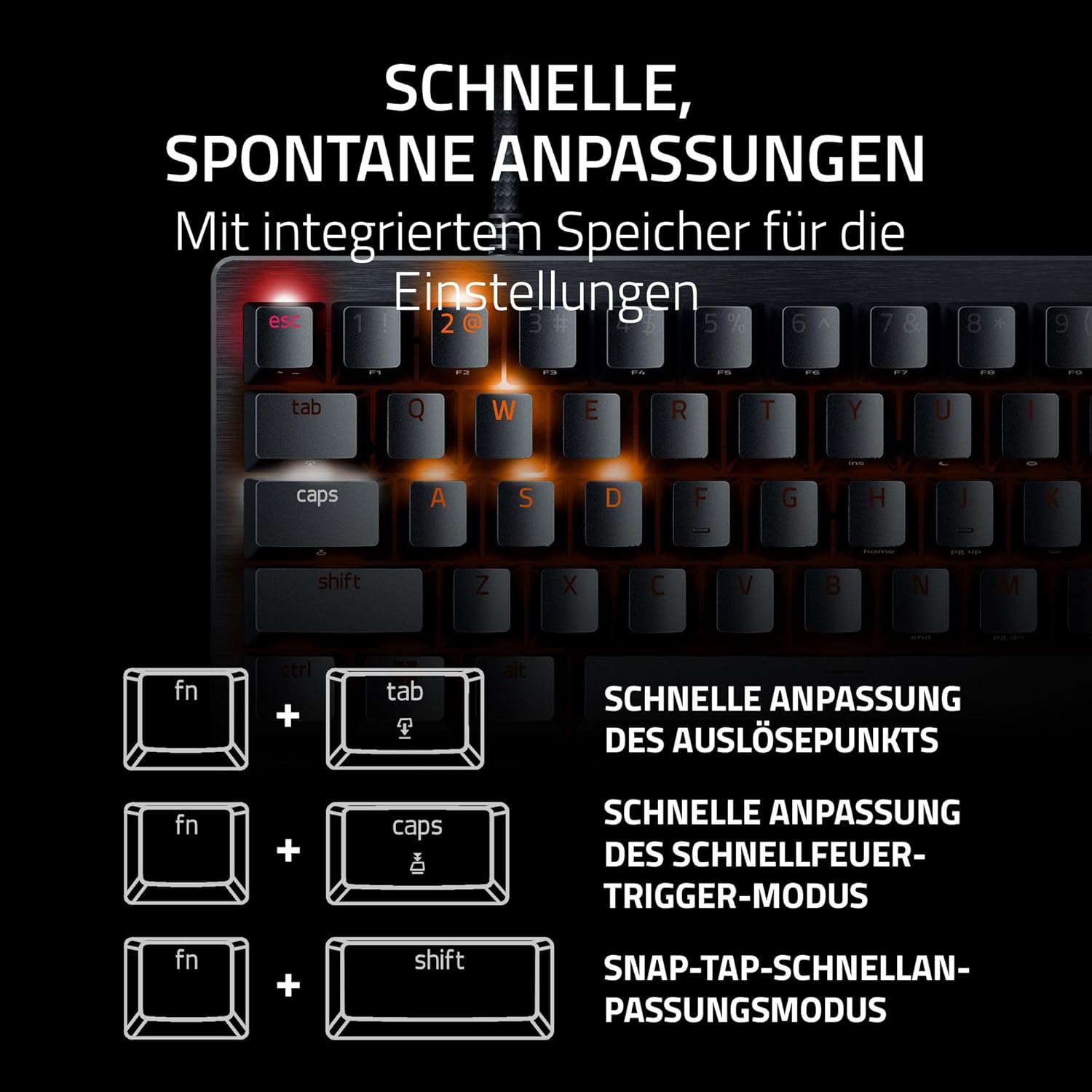 Thumbnail 5 de Razer Huntsman V3 Pro Mini – Analog-optische Gaming-Tastatur im 60-%-Format mit LED und Einstellregler (DE-Layout), schwarz