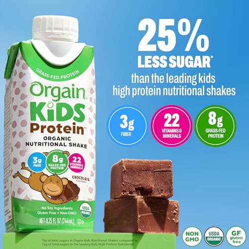 Thumbnail 3 de Orgain Organic Kids Dairy 8g Protein Shake, Chocolate (8.25 oz, 12pk)