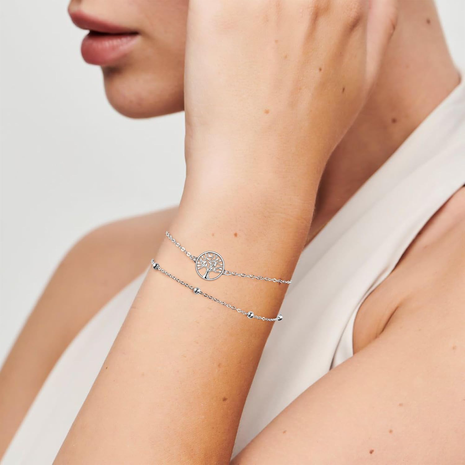Detalle de J.MUEN Bracelet Argent Sterling 925 Arbre Vie