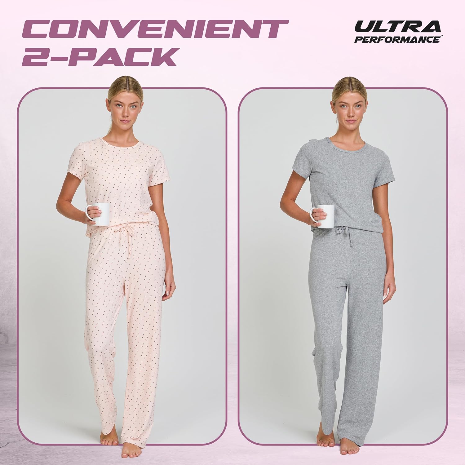 Detalle de Ultra Performance 2 Pack Pajama Set for Women – Soft, Relaxed 2-Piece Loungewear
