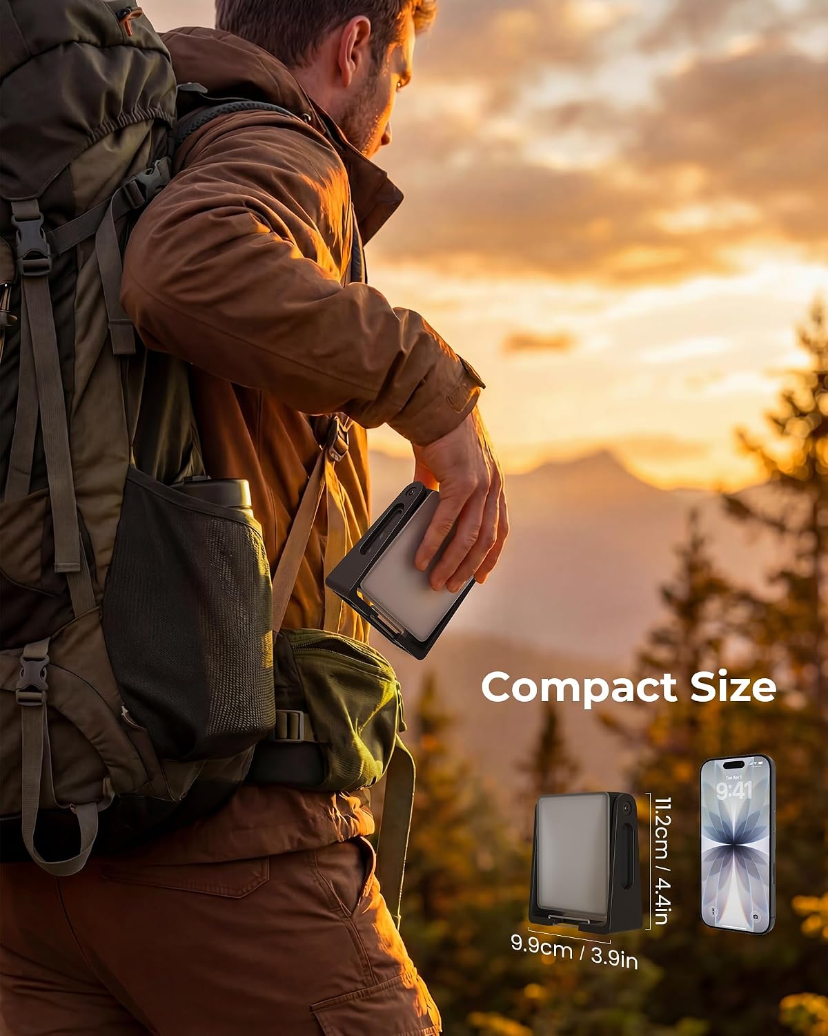 Detalle 2 de PopoIron Rechargeable Camping Lantern, 4000mAh, 300 Lumens, 3 Colours