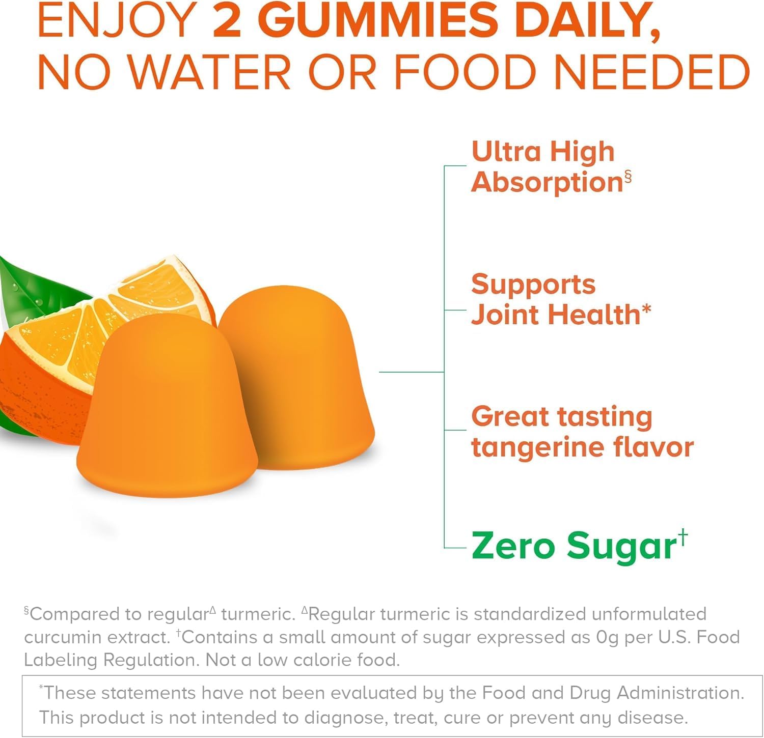 Detalle 2 de Qunol Zero Sugar Turmeric Gummies, 500 mg, 90 Count, Tangerine