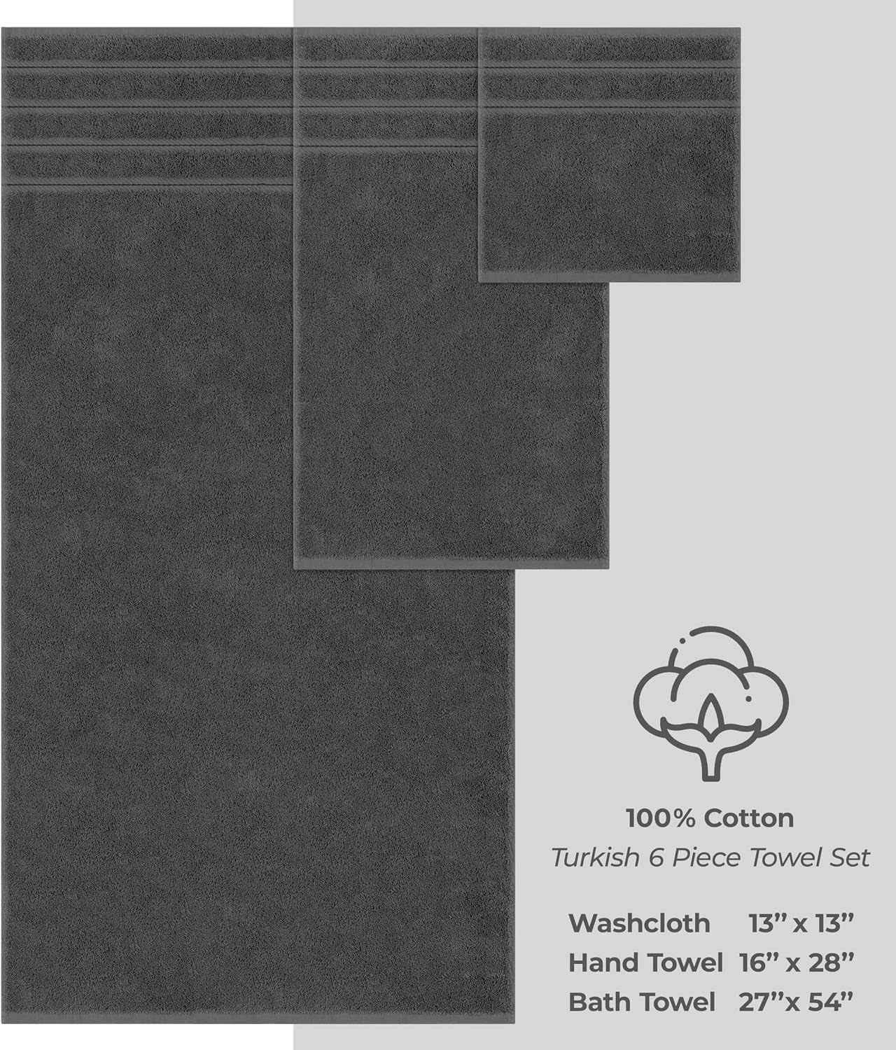 Detalle 2 de American Soft Linen 6-Piece Towel Set 600 GSM