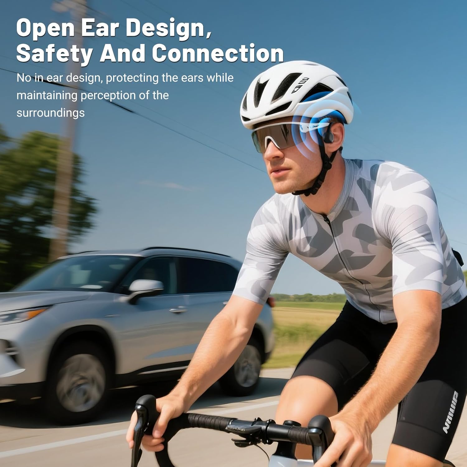 Detalle 2 de New Waterproof Open-Ear Bone Conduction Headphones with Bluetooth 6.0