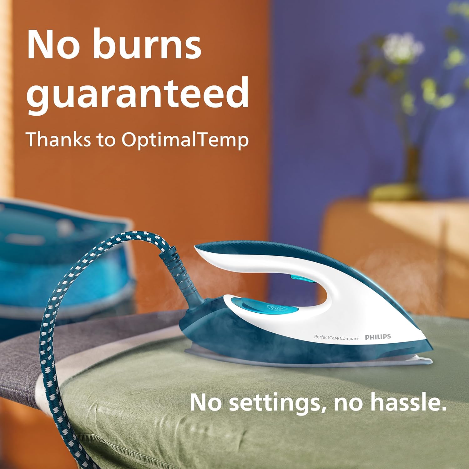 Thumbnail 3 de Philips PerfectCare Compact Steam Generator Iron GC7840/26 with 1.5L tank, OptimalTEMP and ECO mode