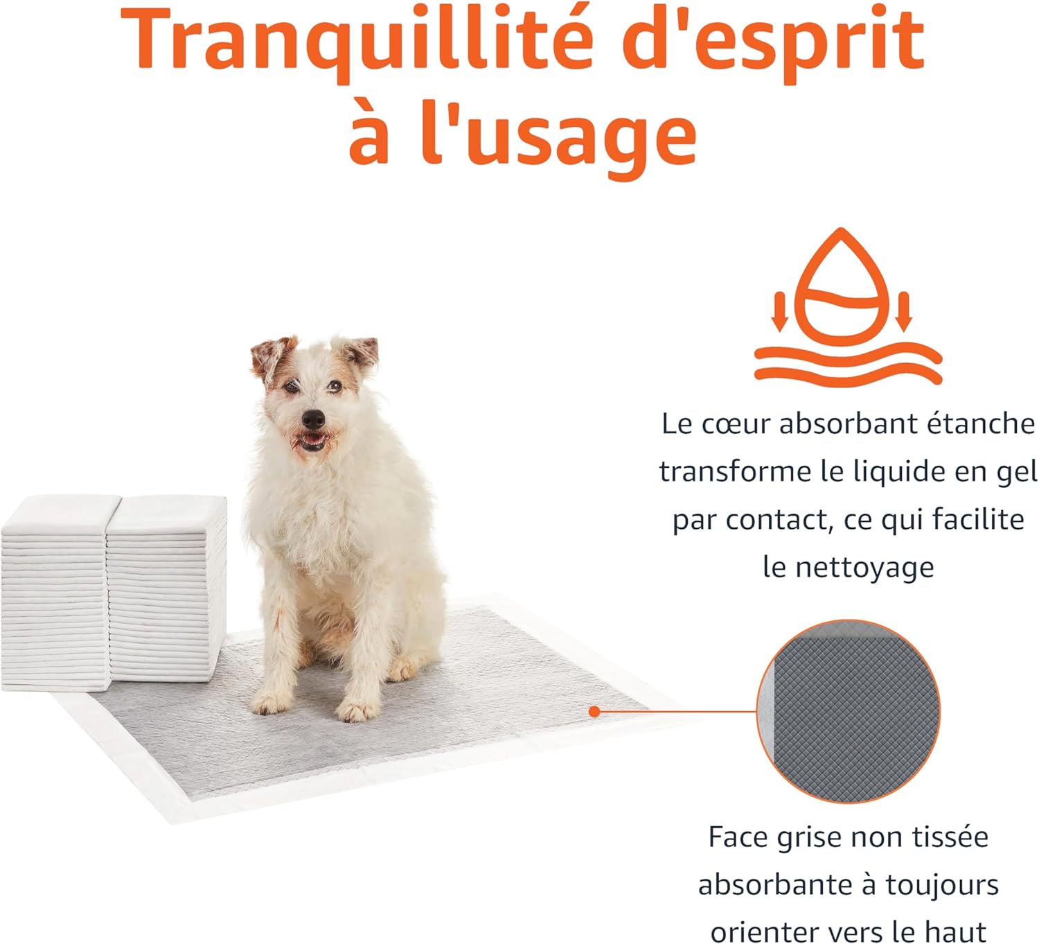 Detalle 2 de Amazon Basics Lot de 50 Protections pour déjections canines taille XL – charbon actif et séchage rapide