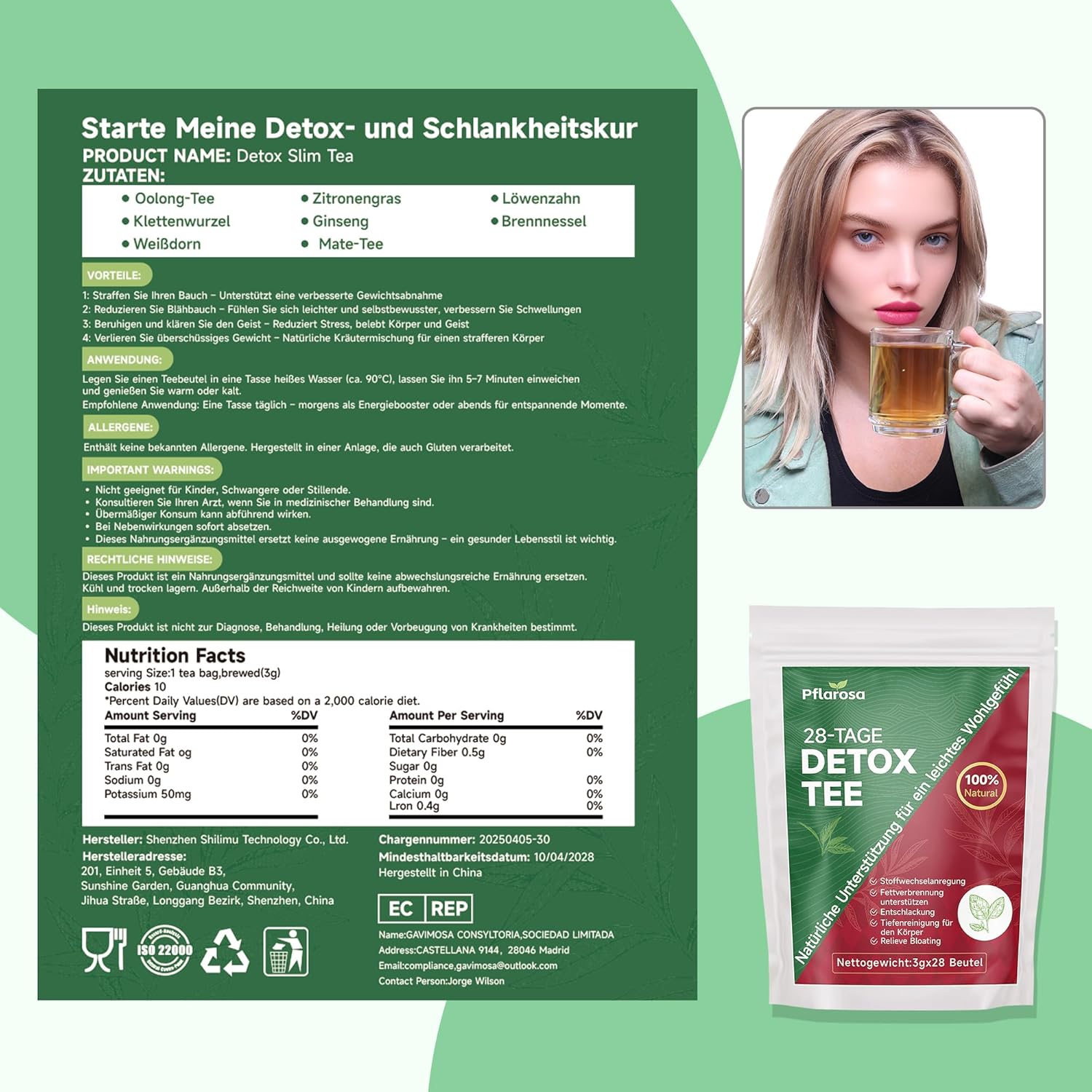 Detalle 2 de Detox Tee zum Abnehmen 28 Stück