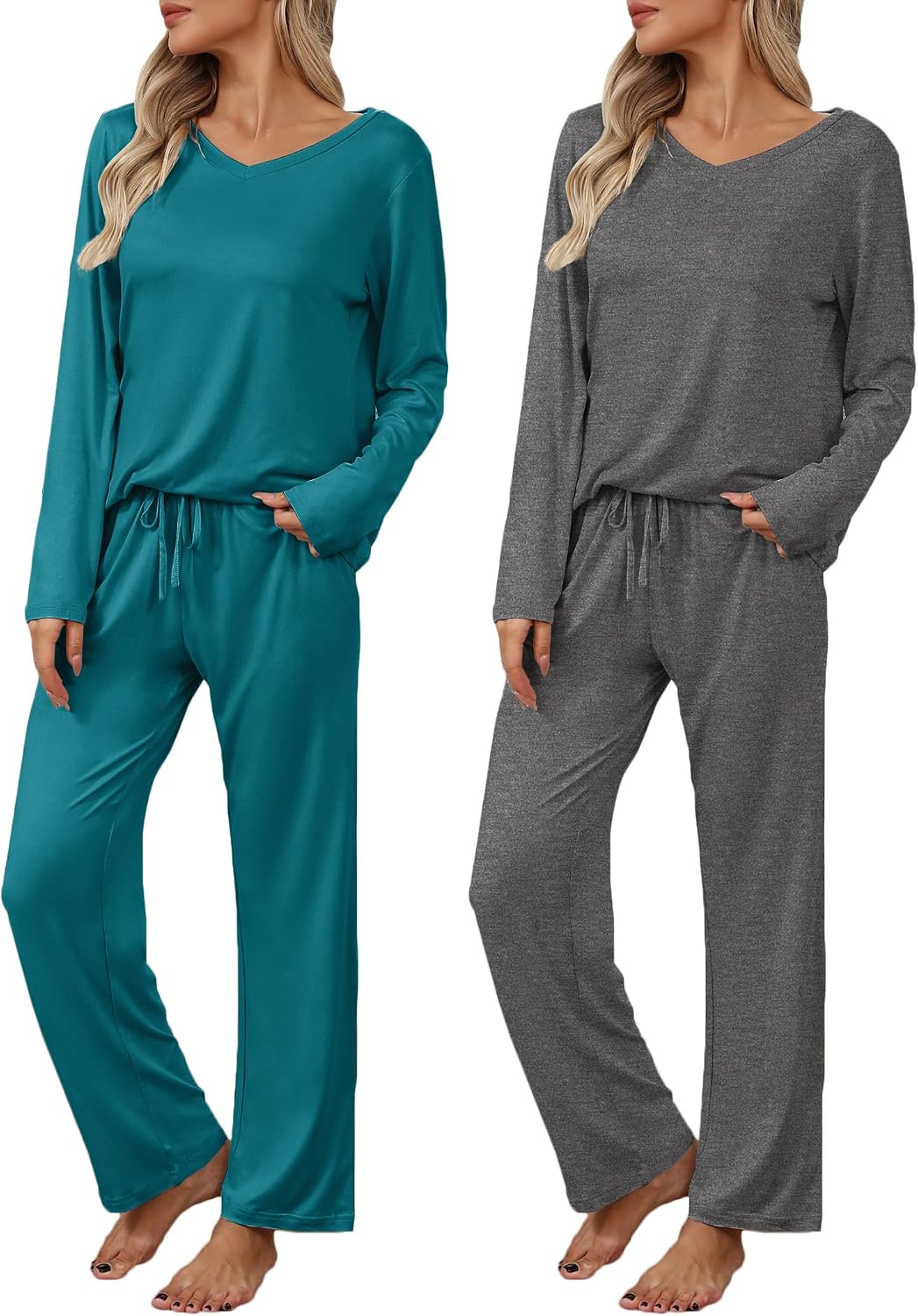 Detalle de Ekouaer Women's Pajama Sets, 2-Pack
