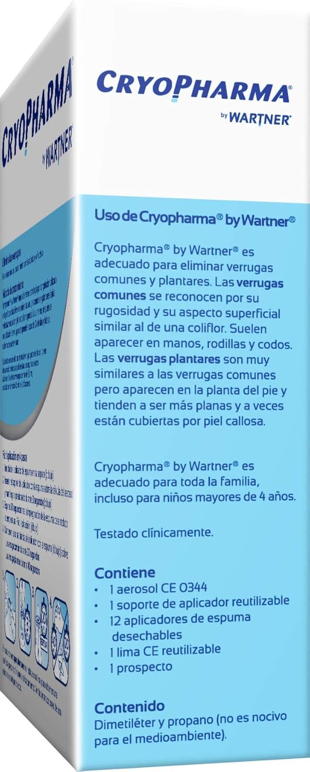 Detalle 2 de Cryopharma Tratamiento Anti Verrugas en spray Cryogenización de verrugas comunes y plantares (50 ml)