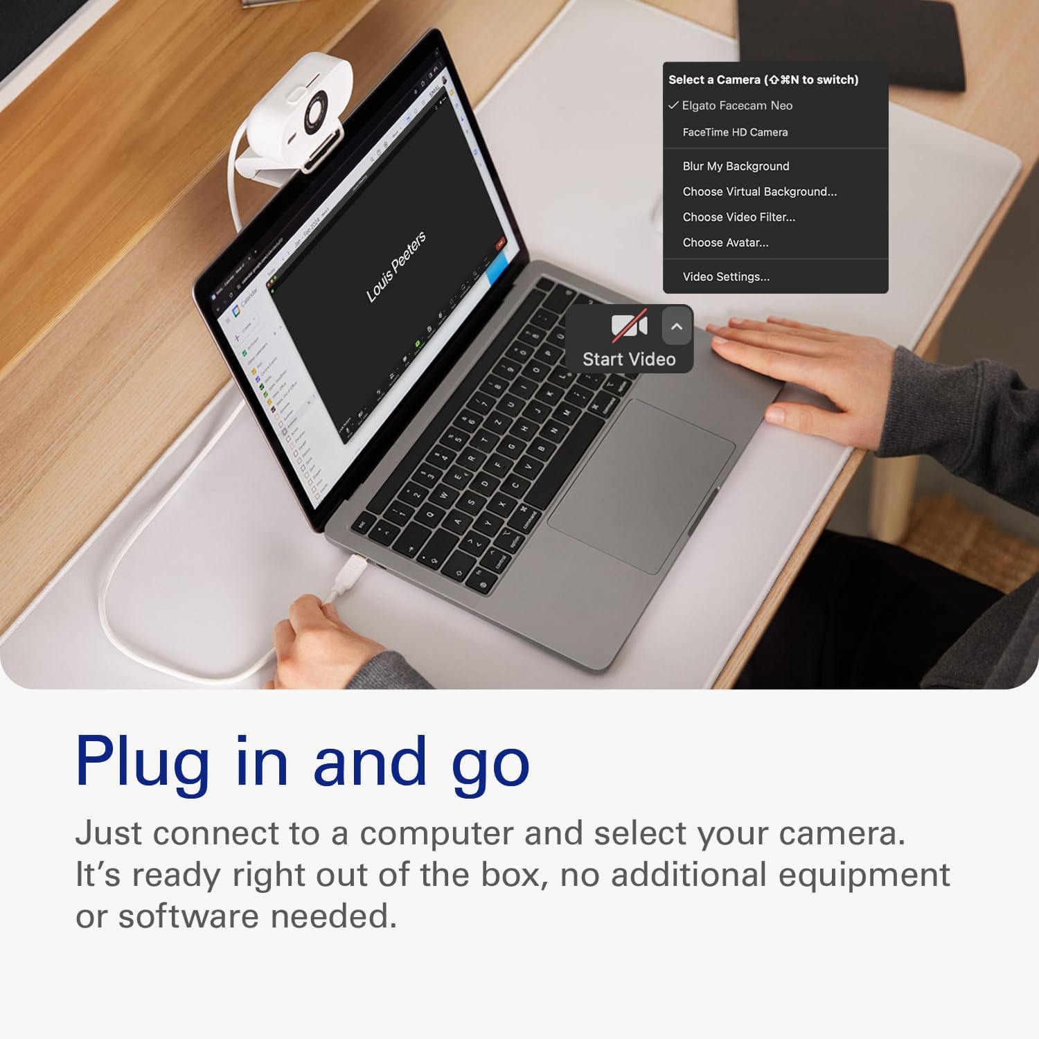 Thumbnail 2 de Elgato Facecam Neo Full HD webcam with easy-slide privacy shutter (USB-C, plug & play)