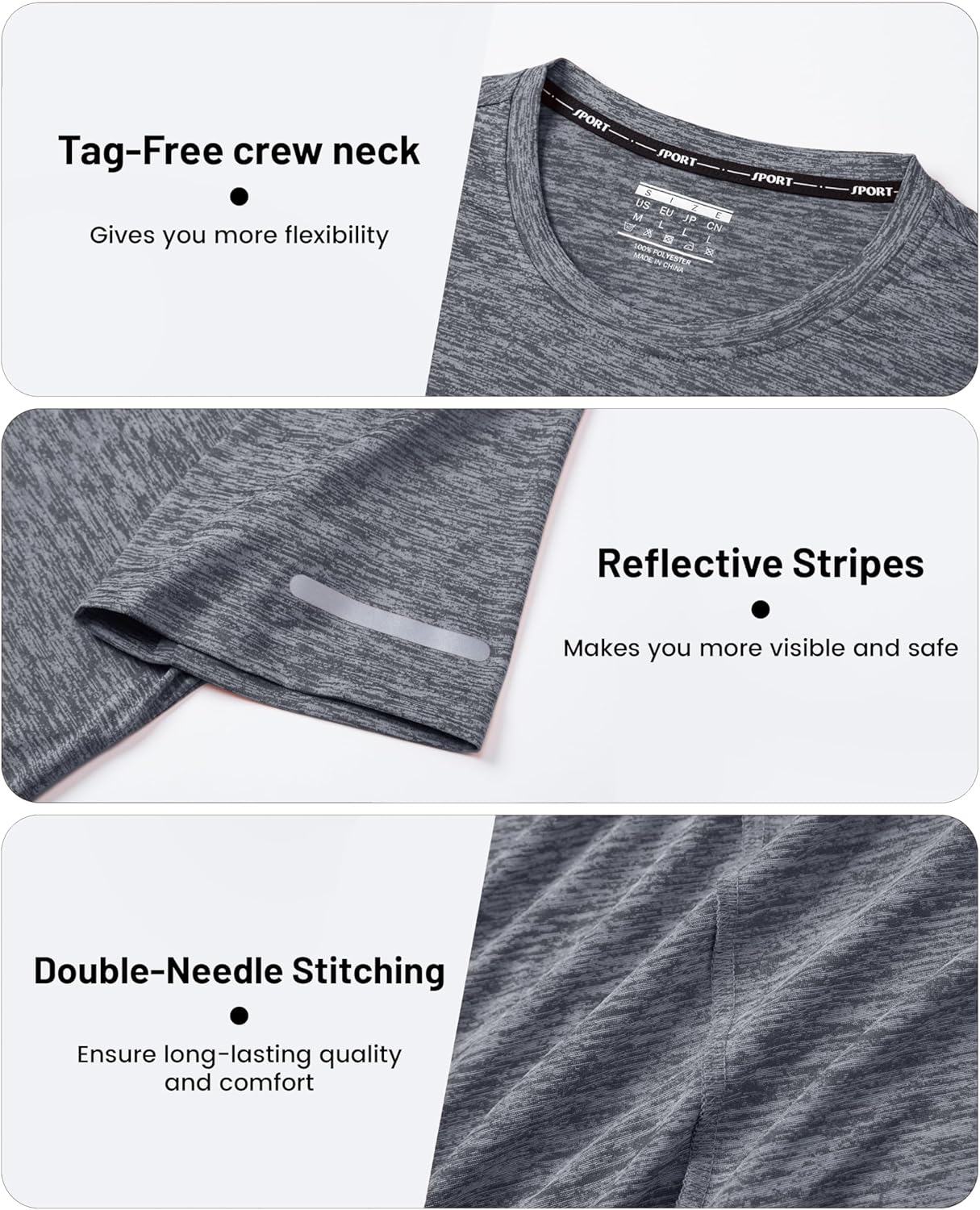 Thumbnail 3 de MAGCOMSEN Herren Sportshirt Kurzarm – schnelltrocknendes Funktionsshirt mit Reflektoren