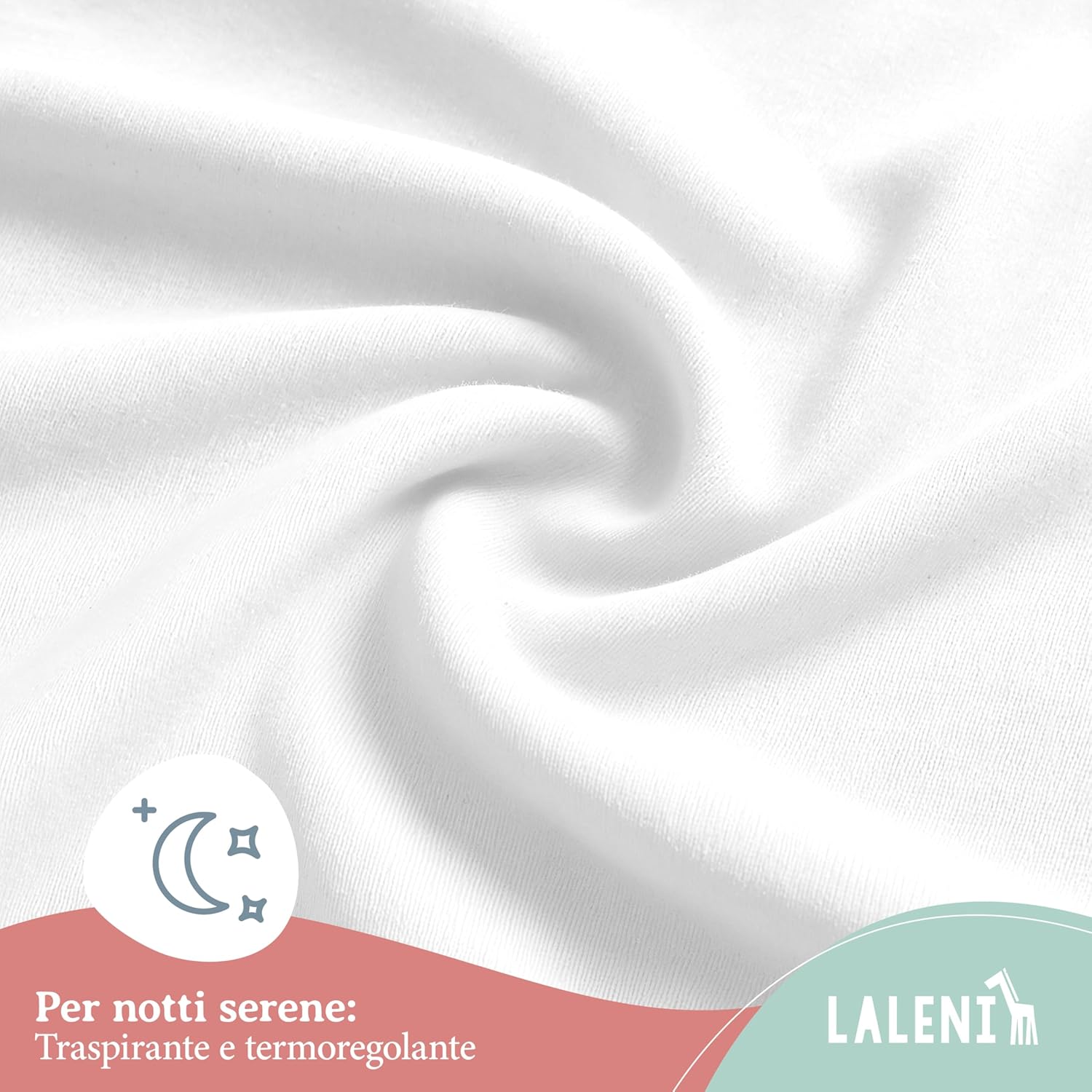 Thumbnail 4 de Laleni lenzuola e coprimaterasso per culla neonato 100x100 cm in cotone 135 gsm bianco