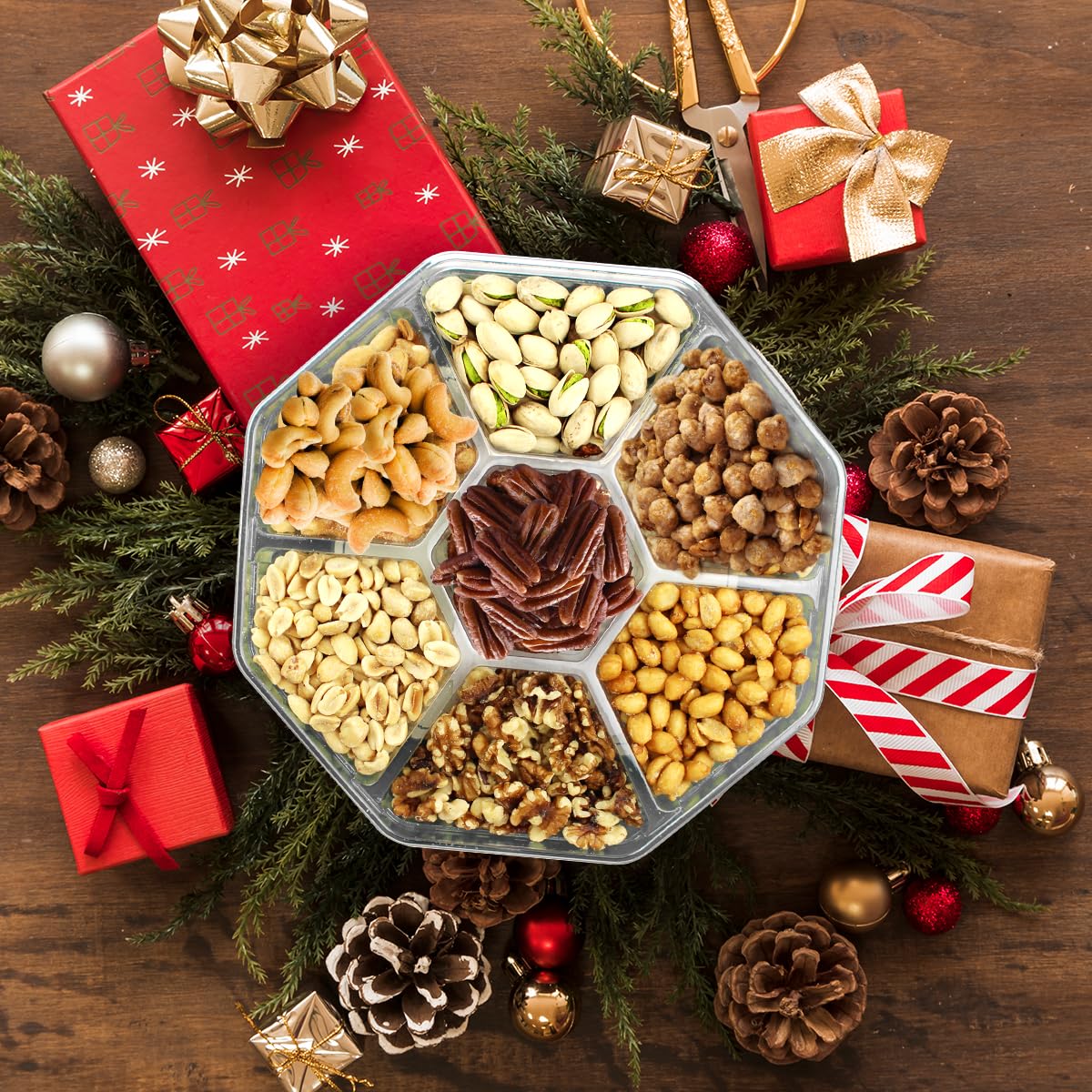 Thumbnail 4 de Simple Orchards Mixed Cravings Gourmet Collection Nut Gift Basket, 7-Section Platter