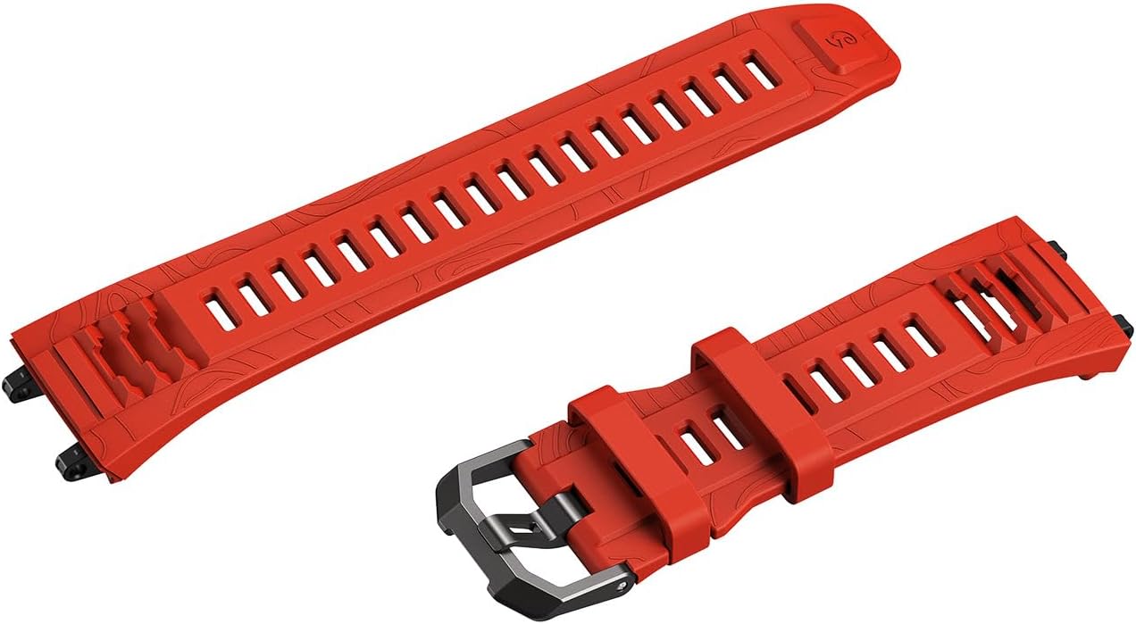 Detalle de Amazfit Banda di Ricambio Ufficiale T-Rex 3, Bracciale in Silicone Liquido Rosso Lava per Uomo/Donna