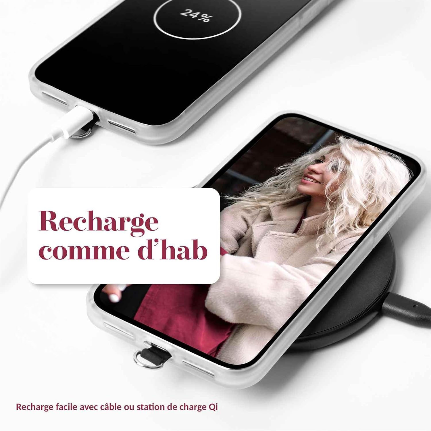 Thumbnail 4 de moex Unleash pour Xiaomi Mi 10T / Mi 10T Pro : chaîne de téléphone portable amovible en rouge foncé