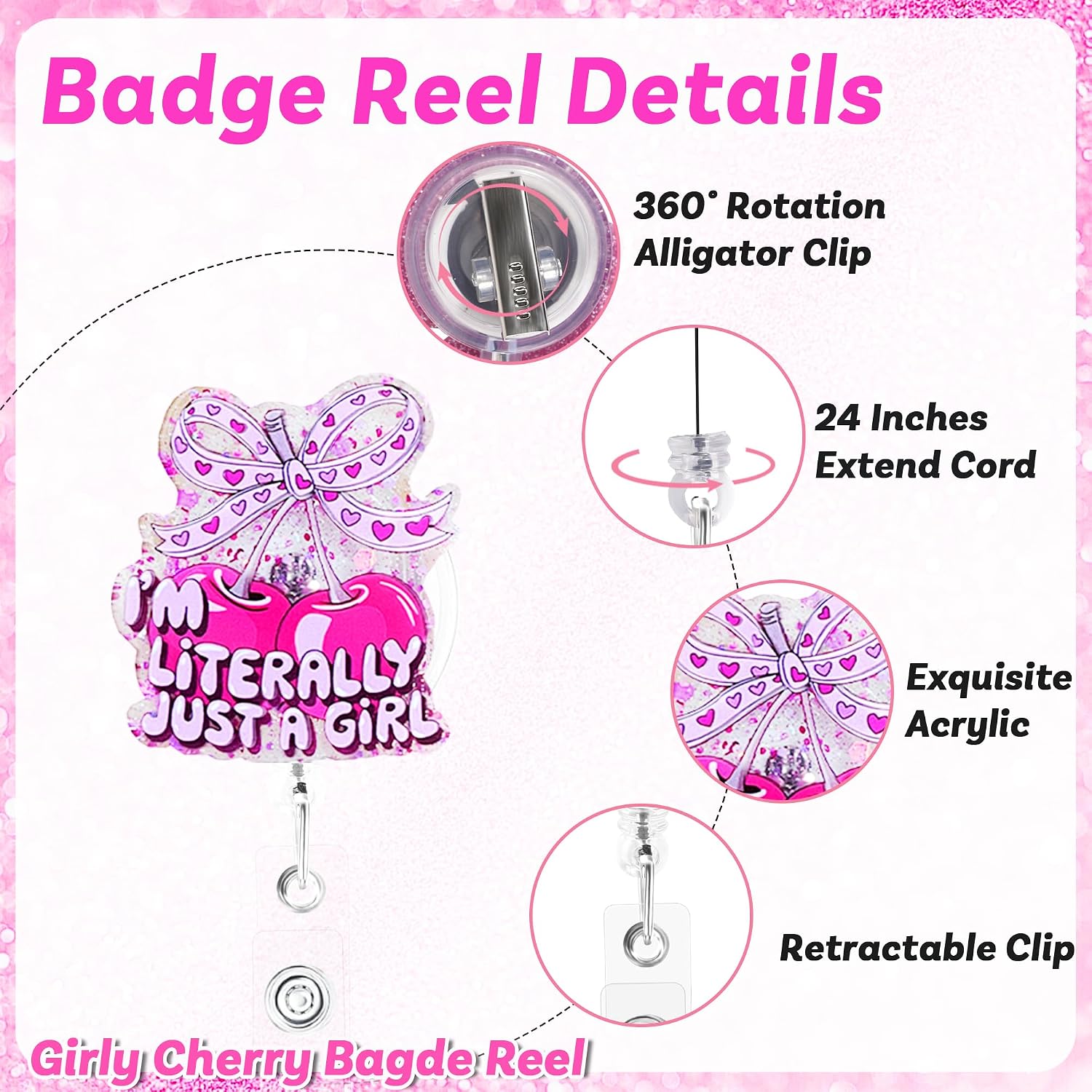 Thumbnail 2 de Retractable Badge Reels, 24-Piece Set