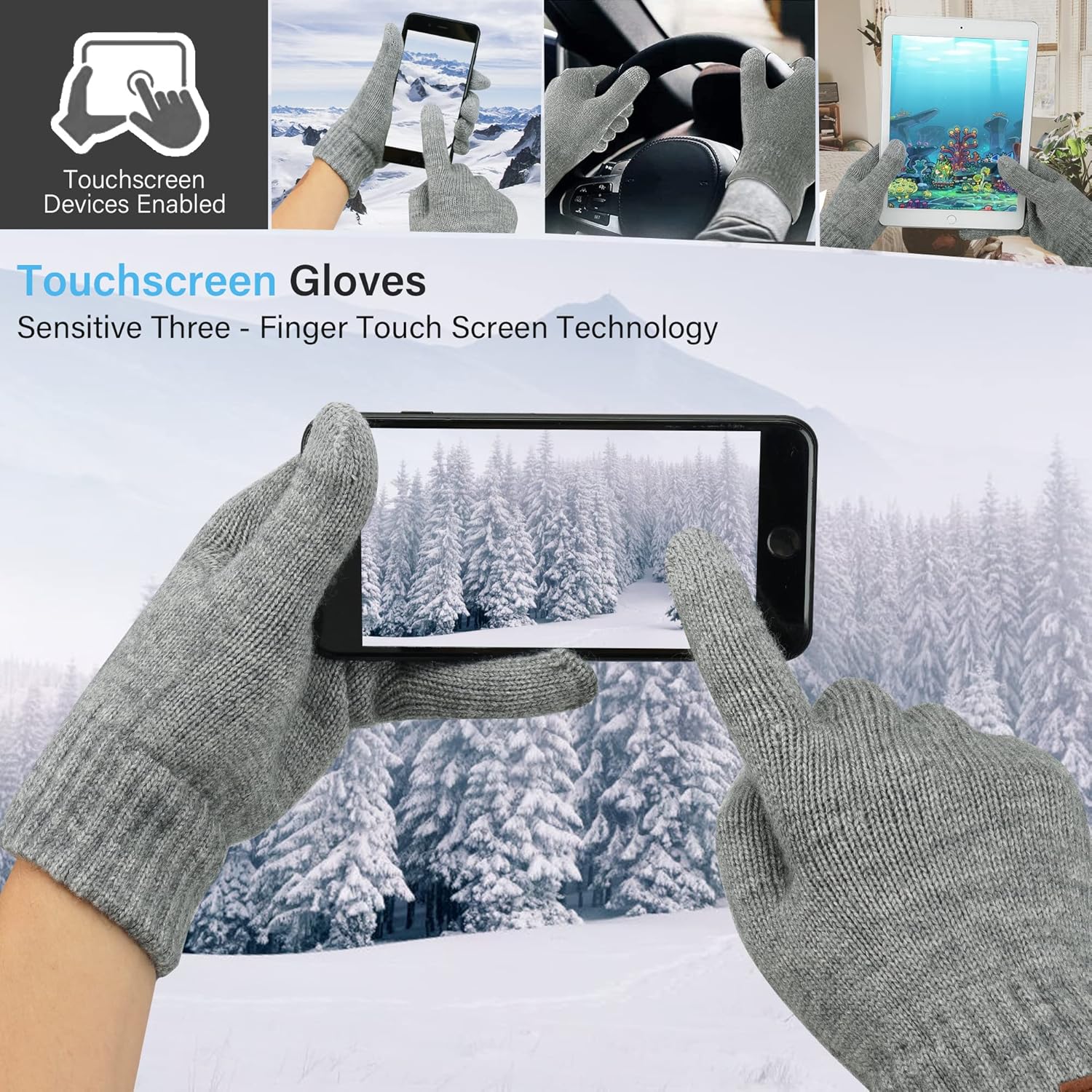 Thumbnail 3 de Ensemble bonnet, écharpe et gants thermiques pour homme 🧣