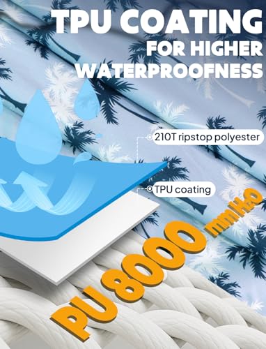 Detalle de ANYOO Leichter wasserdichter Regenponcho für Herren & Damen – Ripstop, Mehrzweck, 220 × 140 cm