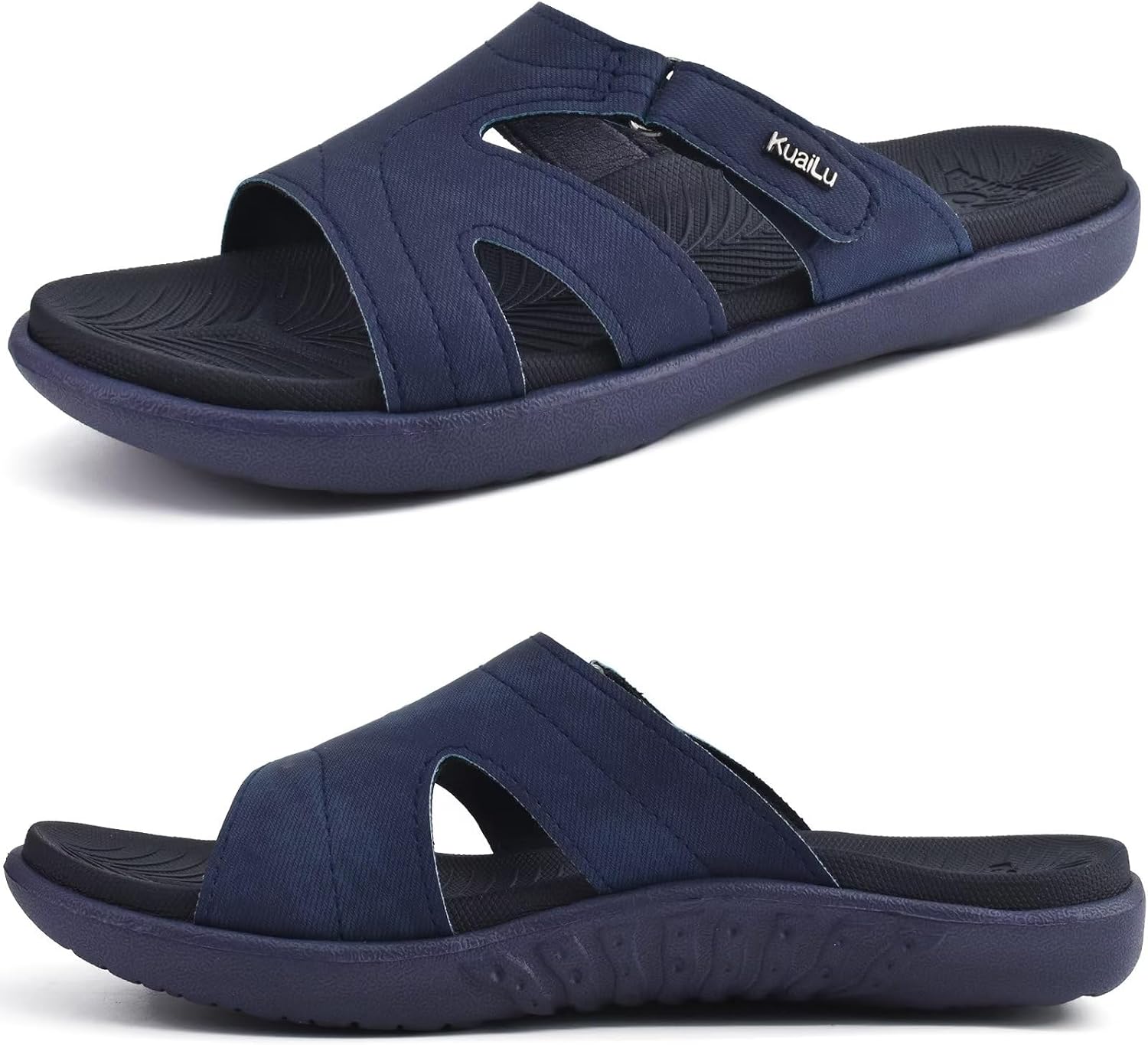 Detalle de KuaiLu Damen Sandalen Orthopädische Mode Leichte Badeschlappen – Verstellbare Open-Toe Sandalen mit Antirutsch-Sohle