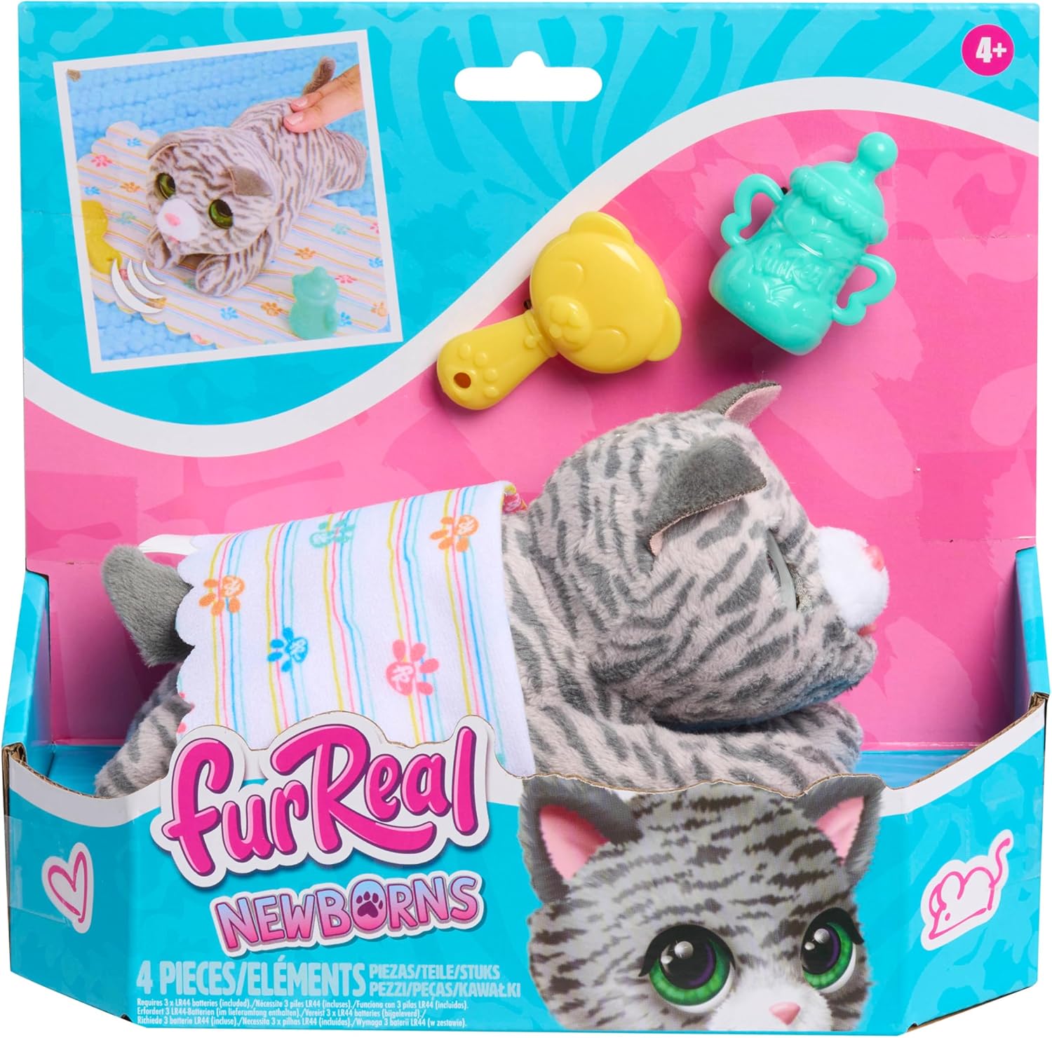 Detalle de furReal Newborns Kätzchen – Interaktives Plüschtierkätzchen von Just Play