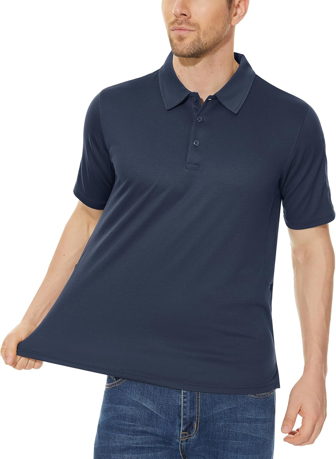 Thumbnail 1 de KEFITEVD Polo da uomo manica corta per golf e outdoor a asciugatura rapida con portaocchiali