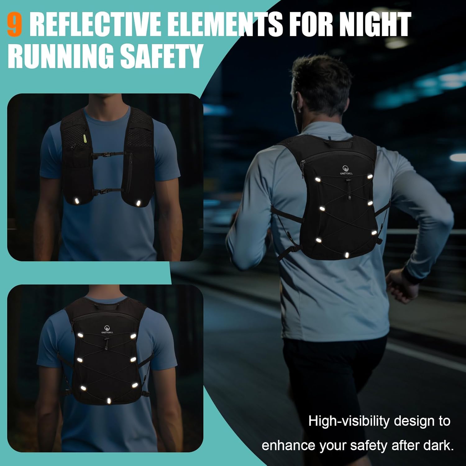 Thumbnail 6 de ONETOALL Running Vest: Lightweight Hydration Vest for Women and Men