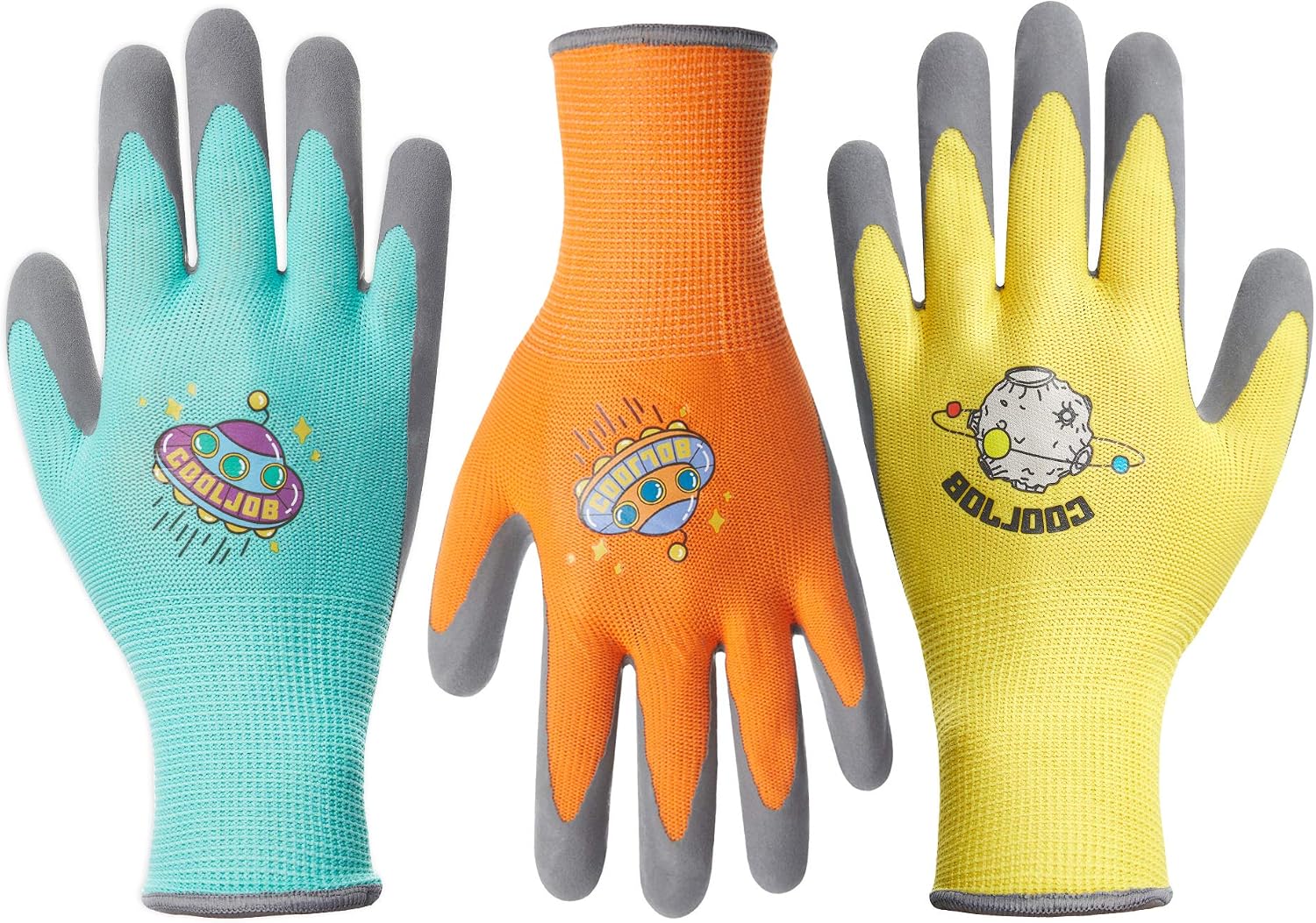 Detalle de COOLJOB Kids Gardening Gloves Slim Fit 3 Pairs S