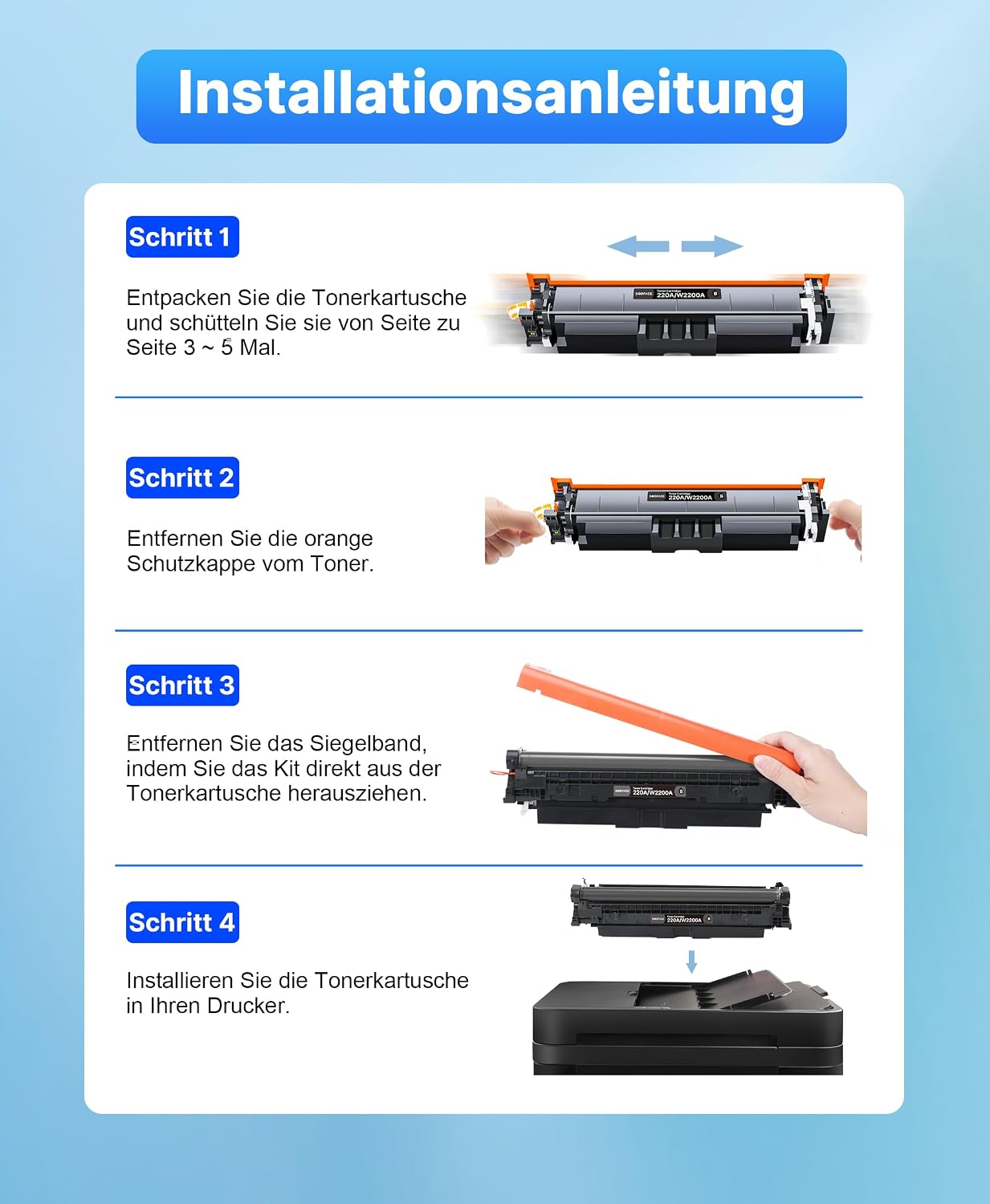 Detalle de SODFACE 220A Toner - Kompatible 4-Farben für HP Color LaserJet Pro MFP 4302/4202 (Mit Chip)