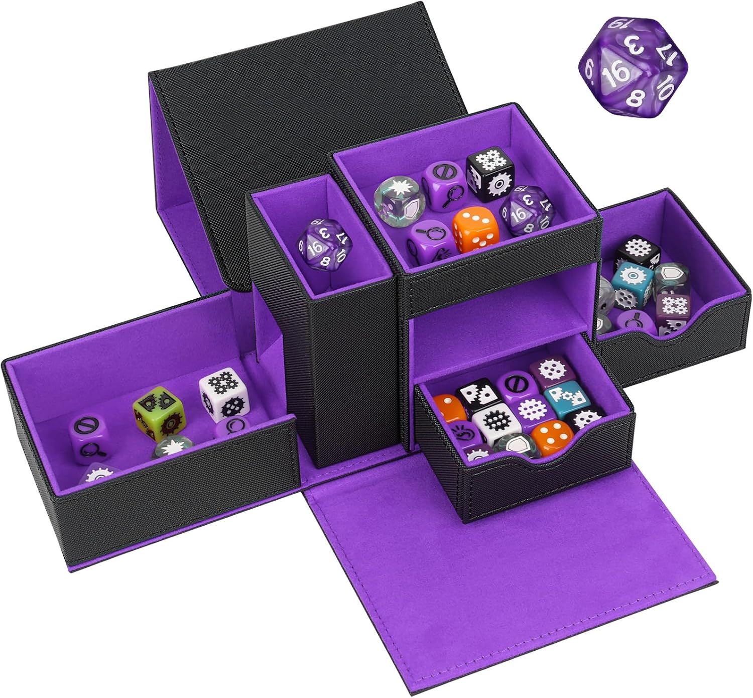Detalle de Jaffzora Dice Tower and Storage Box, PU Leather