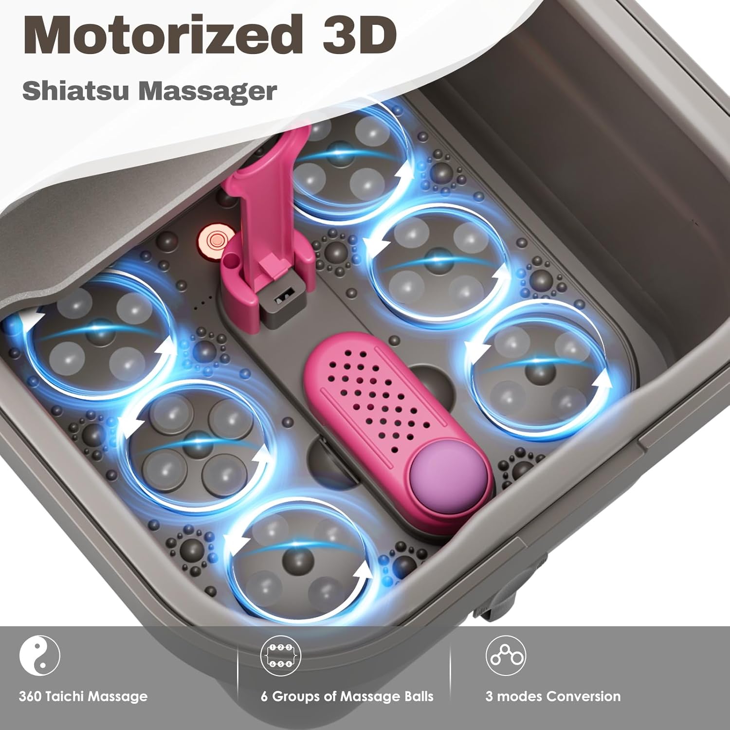 Thumbnail 2 de Ranjova Foot Spa Electric Rotary Massage with 24 Shiatsu Balls