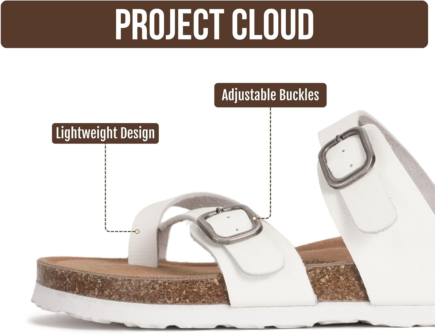 Detalle 2 de Project Cloud 100% Genuine Leather Women's Sandals