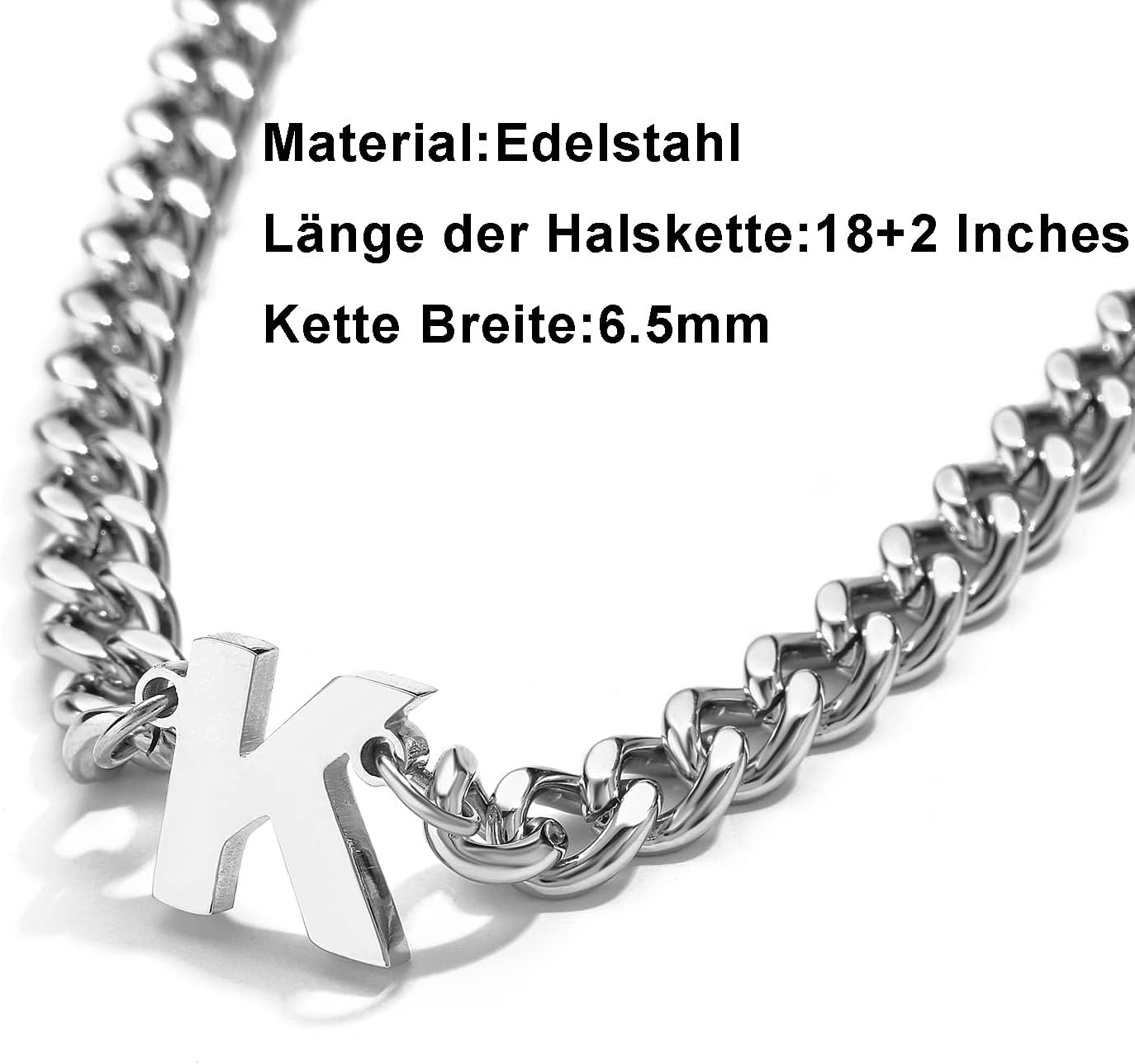 Detalle 1 de Esmoly Collana Uomo Cuban 18+2 Argento Oro Nero
