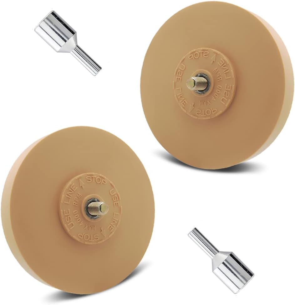 Detalle de Tucana Rubber Eraser Wheel — 4-inch Decal and Adhesive Removal Tool (Pair) with Drill Adapter