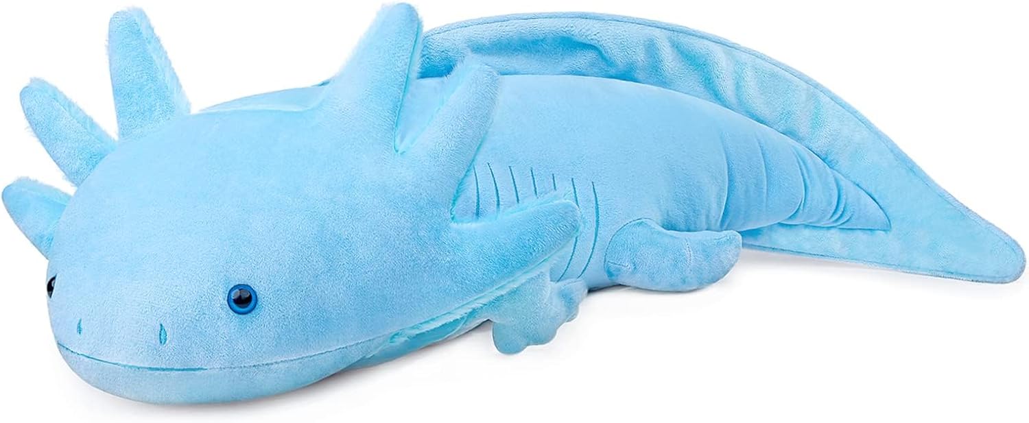 Detalle de RLOMUTE Axolotl Plush Toy Soft – 51 cm Grey Ambystoma Plush Pillow