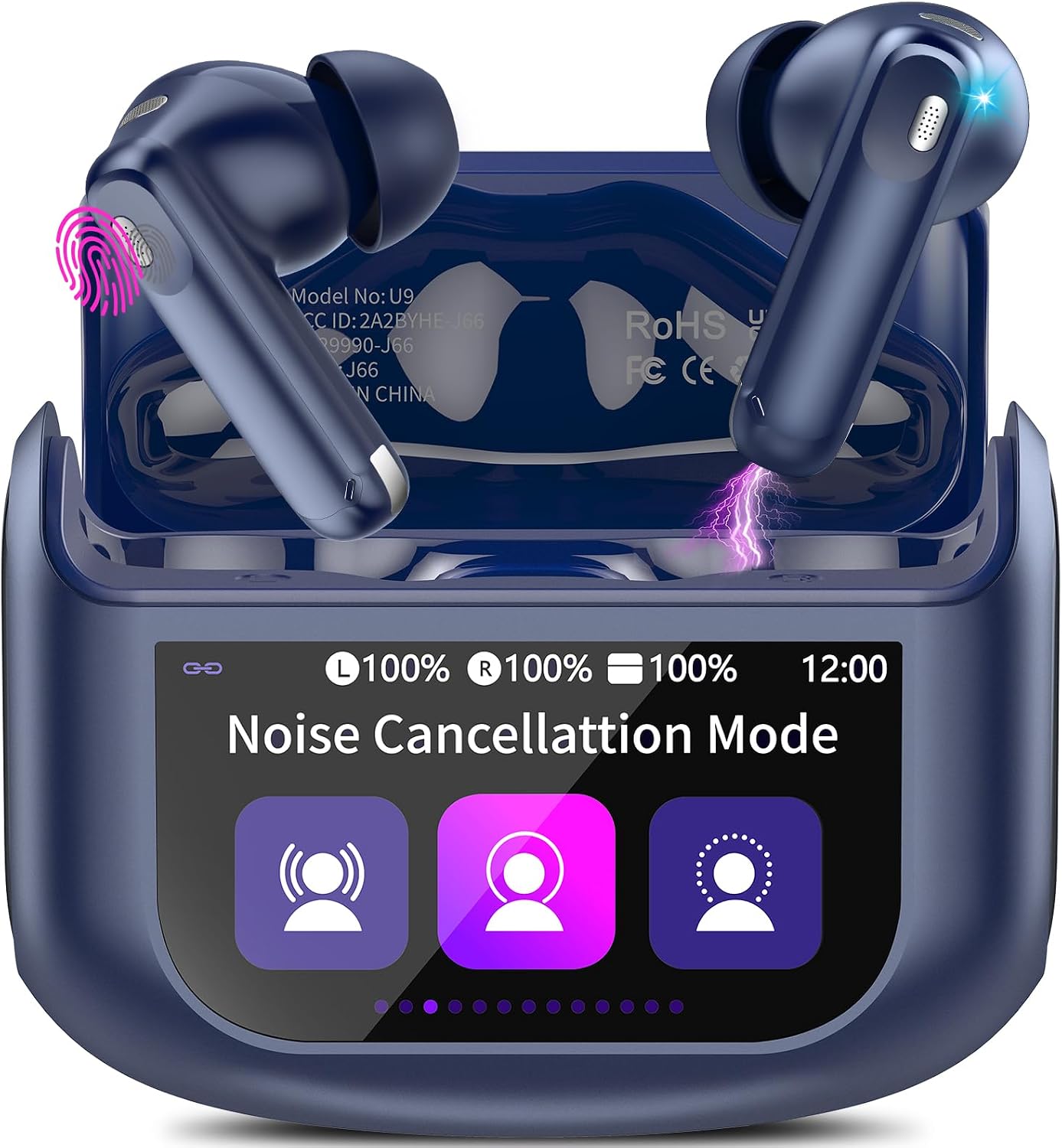 Detalle de Ecouteurs Bluetooth sans Fil avec Écran Tactile et ANC IPX7 – 48H d’autonomie