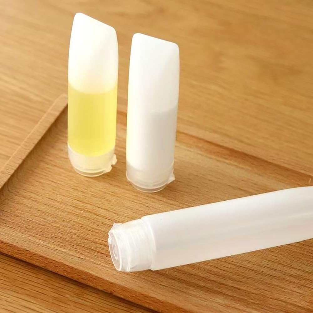 Detalle 2 de 6‑teiliges Reiseflaschen-Set aus transparentem Kunststoff (50 ml/30 ml) – nachfüllbar & auslaufsicher