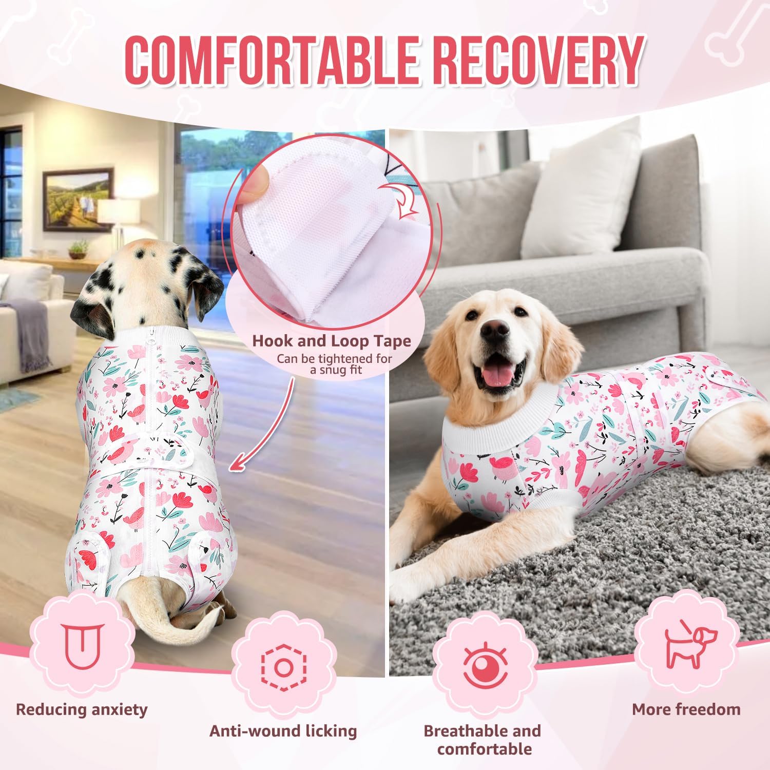 Detalle de Eyein Dog Surgery Recovery Suit XS — Post-Operative Bodysuit for Dogs