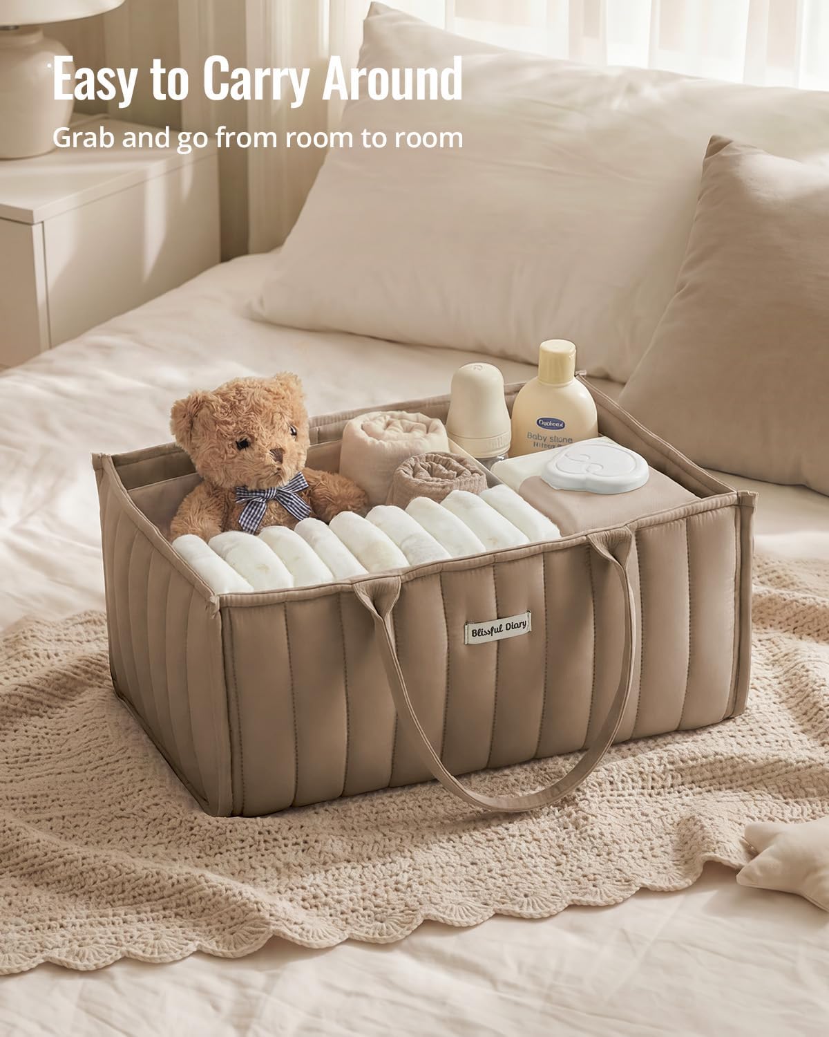 Thumbnail 4 de Blissful Diary Baby Diaper Caddy Organizer in Mocha Brown