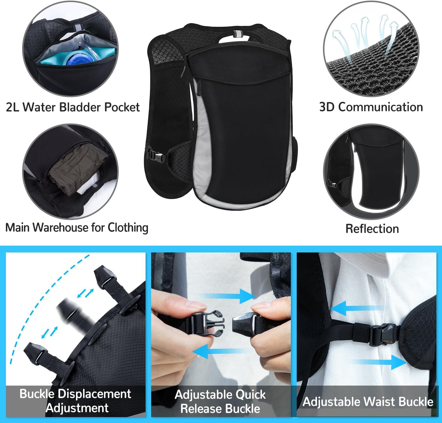 Thumbnail 3 de Hydration Backpack 2L Lightweight Running Vest