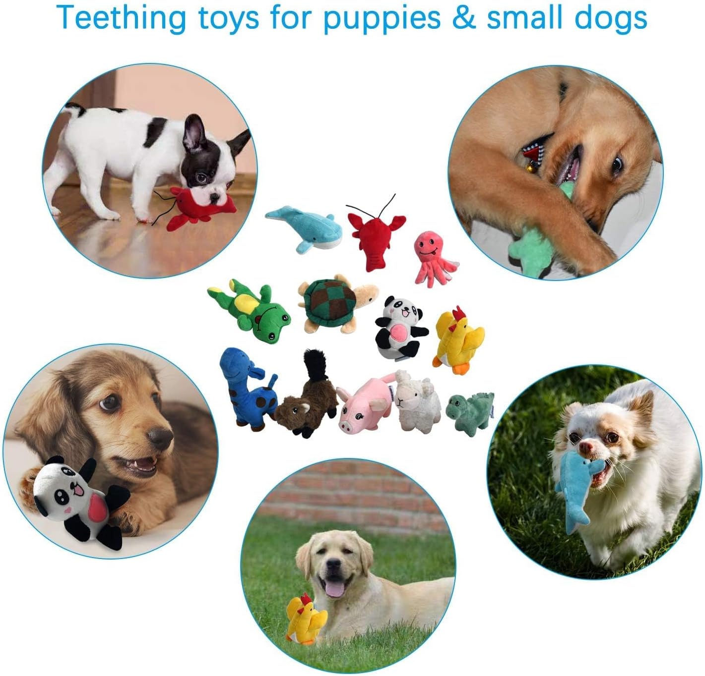 Detalle de LEGEND SANDY squeaky plush dog toys pack