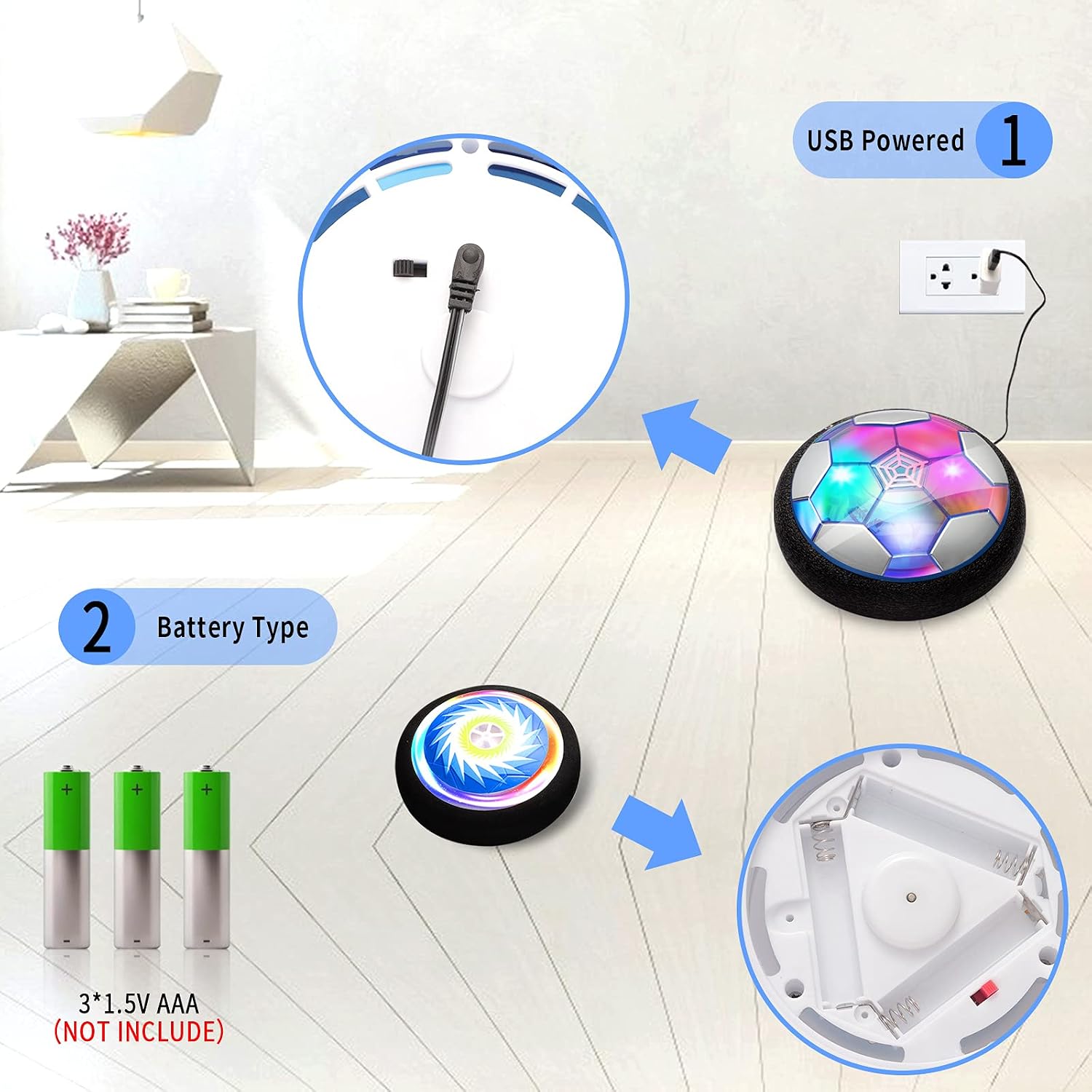 Detalle 2 de Hover Ball 3-in-1 Rechargeable Air Soccer Set