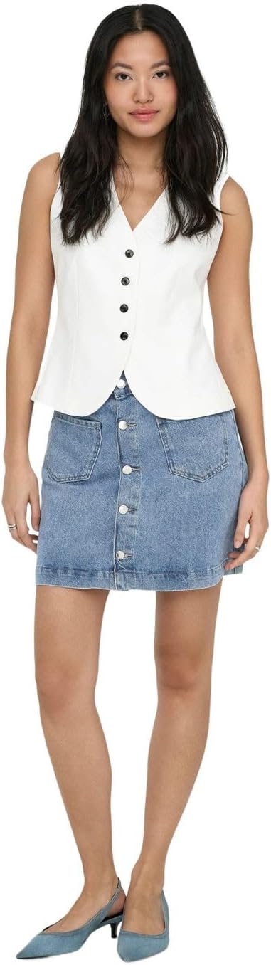 Detalle 2 de Only Onlamazing Global Hw Cord Skirt PNT Noos Femme — Jupe en denim taille haute 100% coton