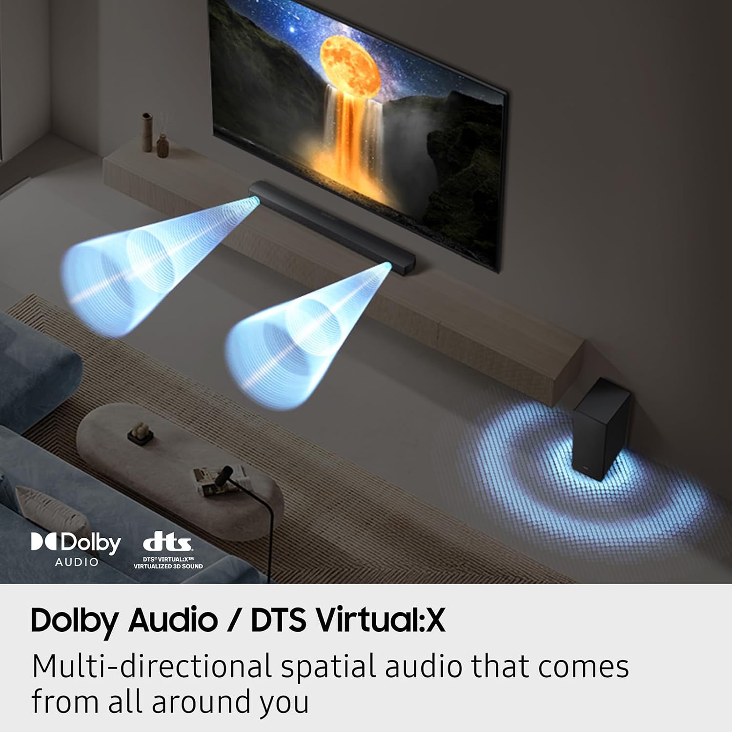 Detalle de Samsung B-Series Soundbar HW-B550F (2025 Model) 2.1-Ch DTS Virtual:X with Subwoofer