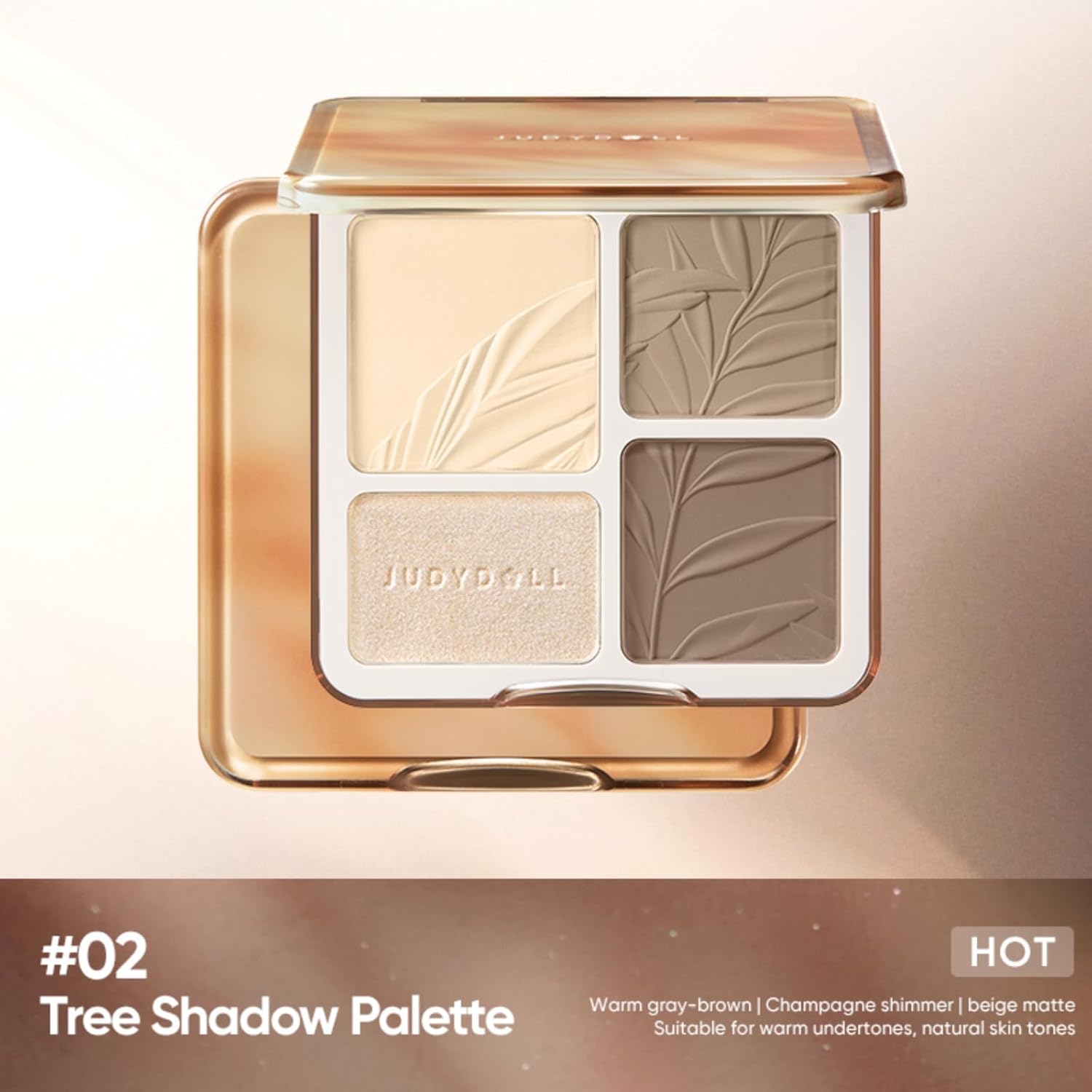 Thumbnail 2 de JUDYDOLL Highlight & Contour Palette (Warm Skin Tone) — 4-color matte compact for beginners, blendable face makeup