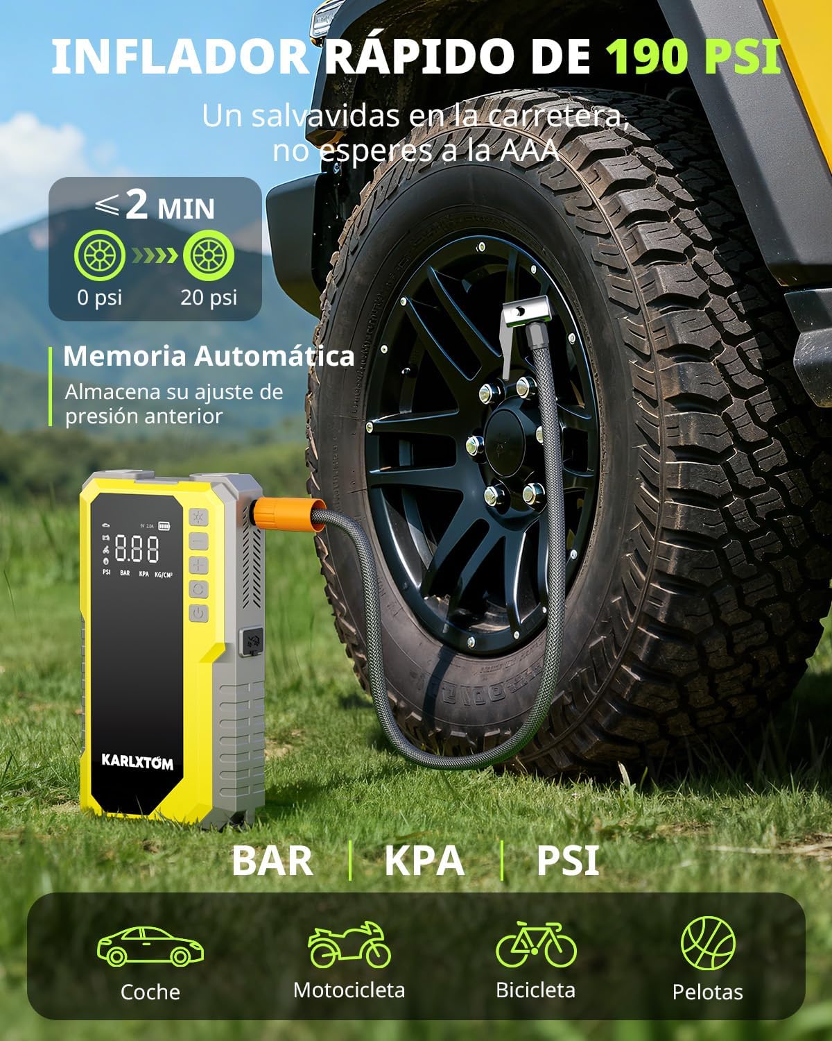 Detalle de Karlxtom Arrancador 4500A coche