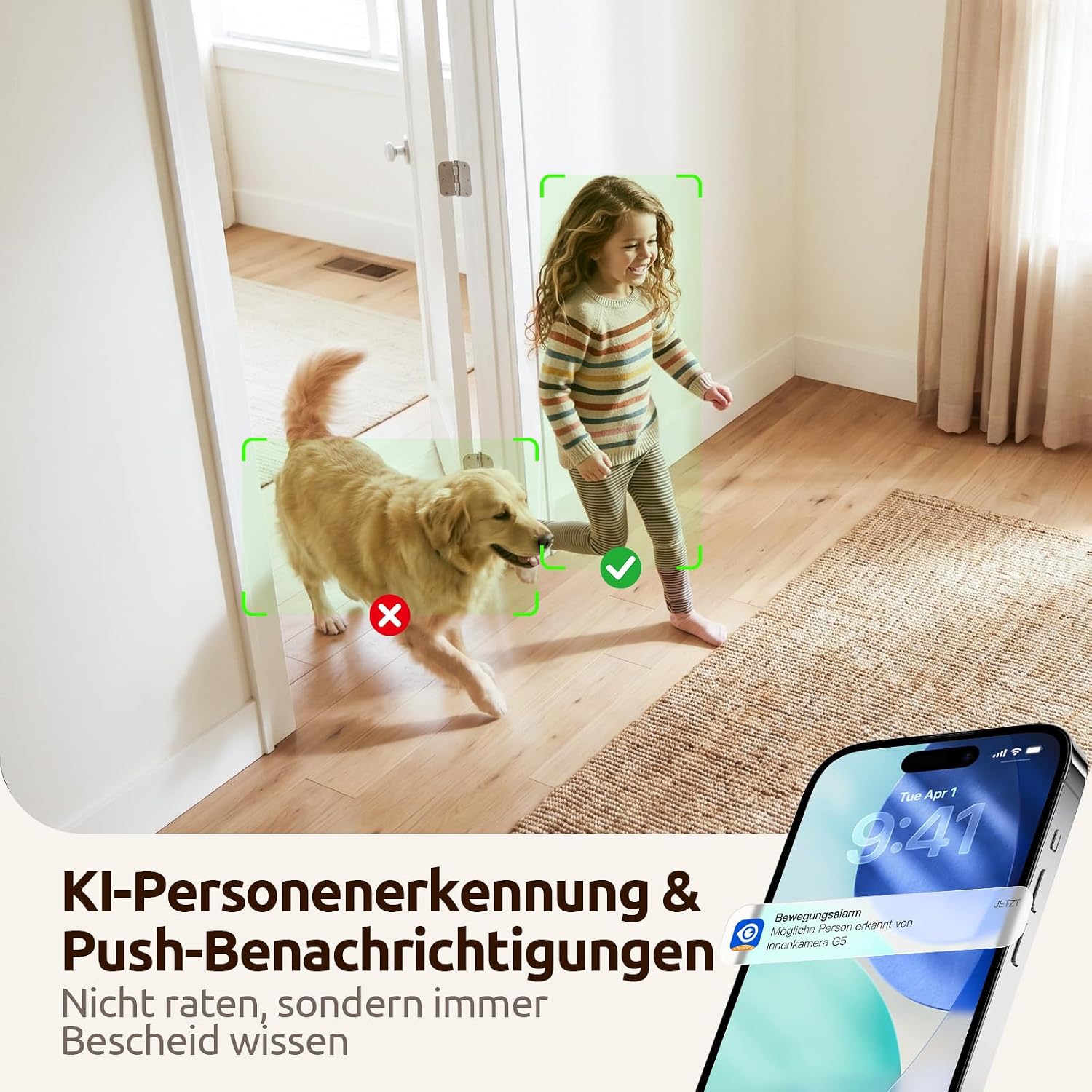 Thumbnail 5 de AOQEE 2K Überwachungskamera Innen (2er Set) – Babyphone mit Kamera, PTZ, Zwei-Wege-Audio, Bewegungserkennung und Nachtsicht