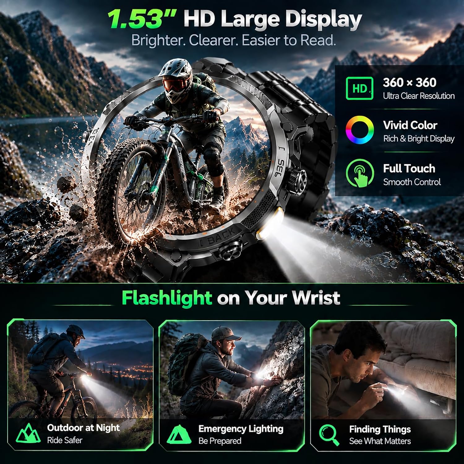 Detalle 2 de Soudorv Smartwatch 1.53-Inch HD Display