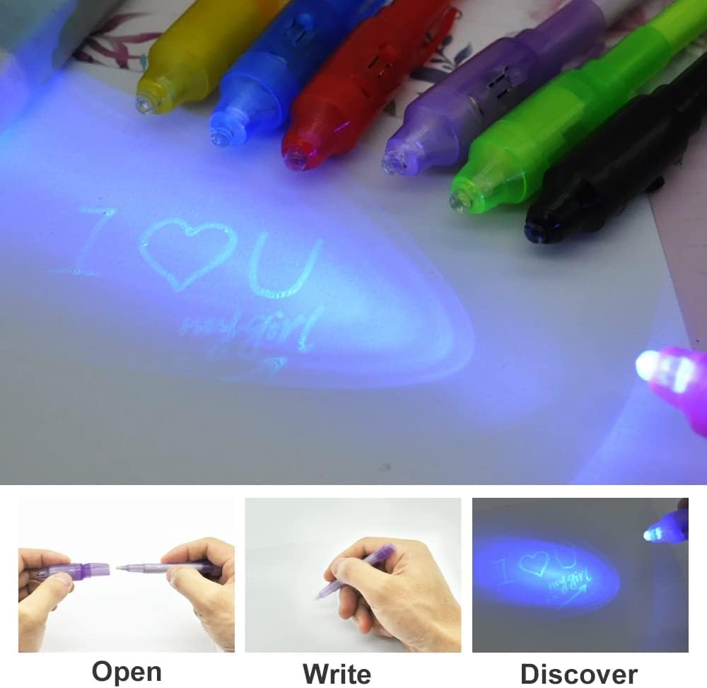 Detalle 1 de Invisible Ink Pens with UV Lights, 14-Pack