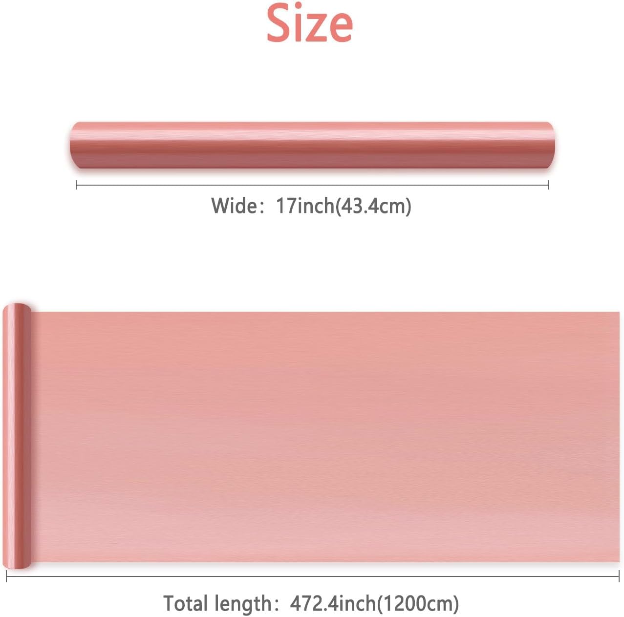 Thumbnail 2 de 43cm x 12m Pink Matte Wrapping Paper Roll – Pearly Lustre, Solid Colour